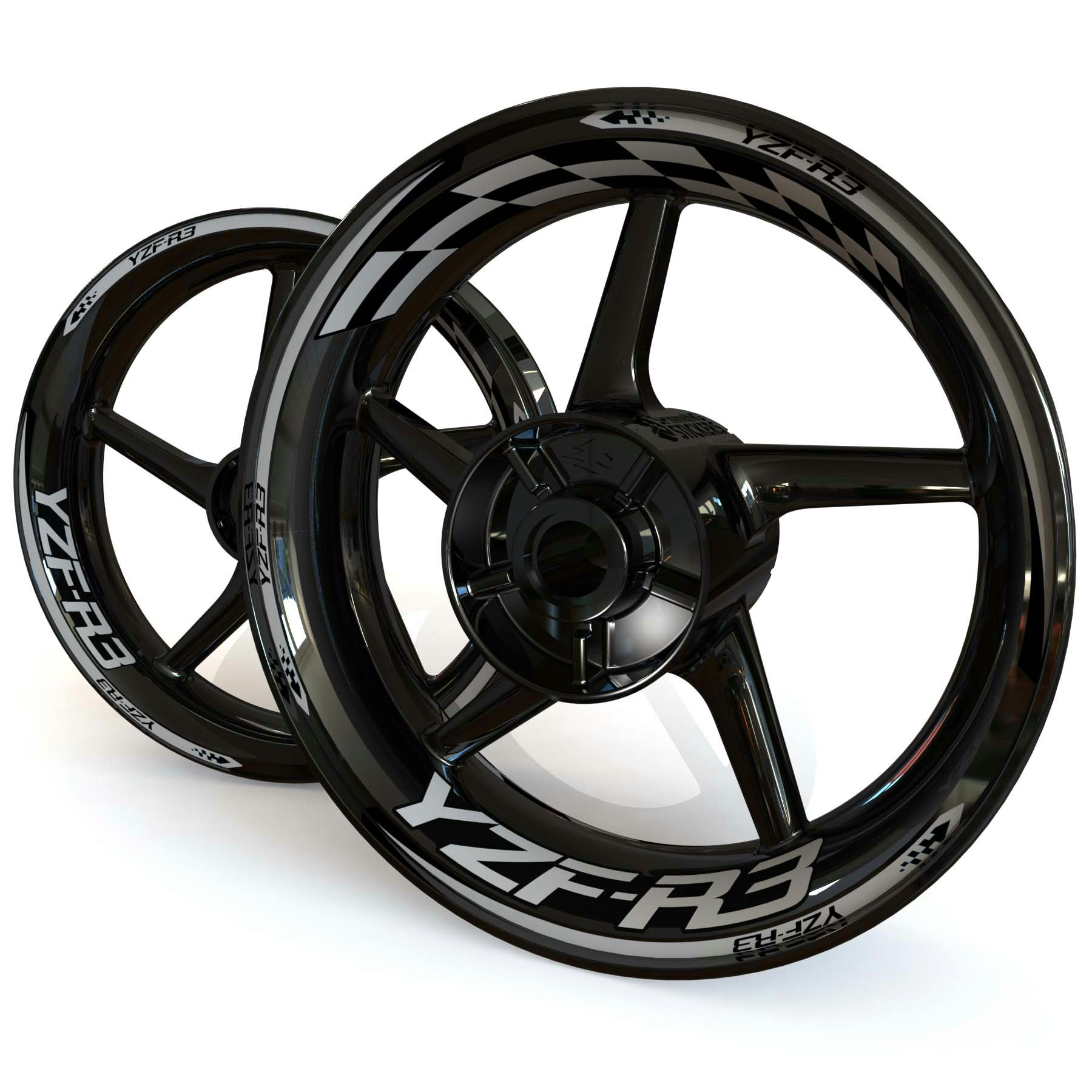 Adhesivos para ruedas Yamaha YZF-R3 - "Checker" Diseño estándar