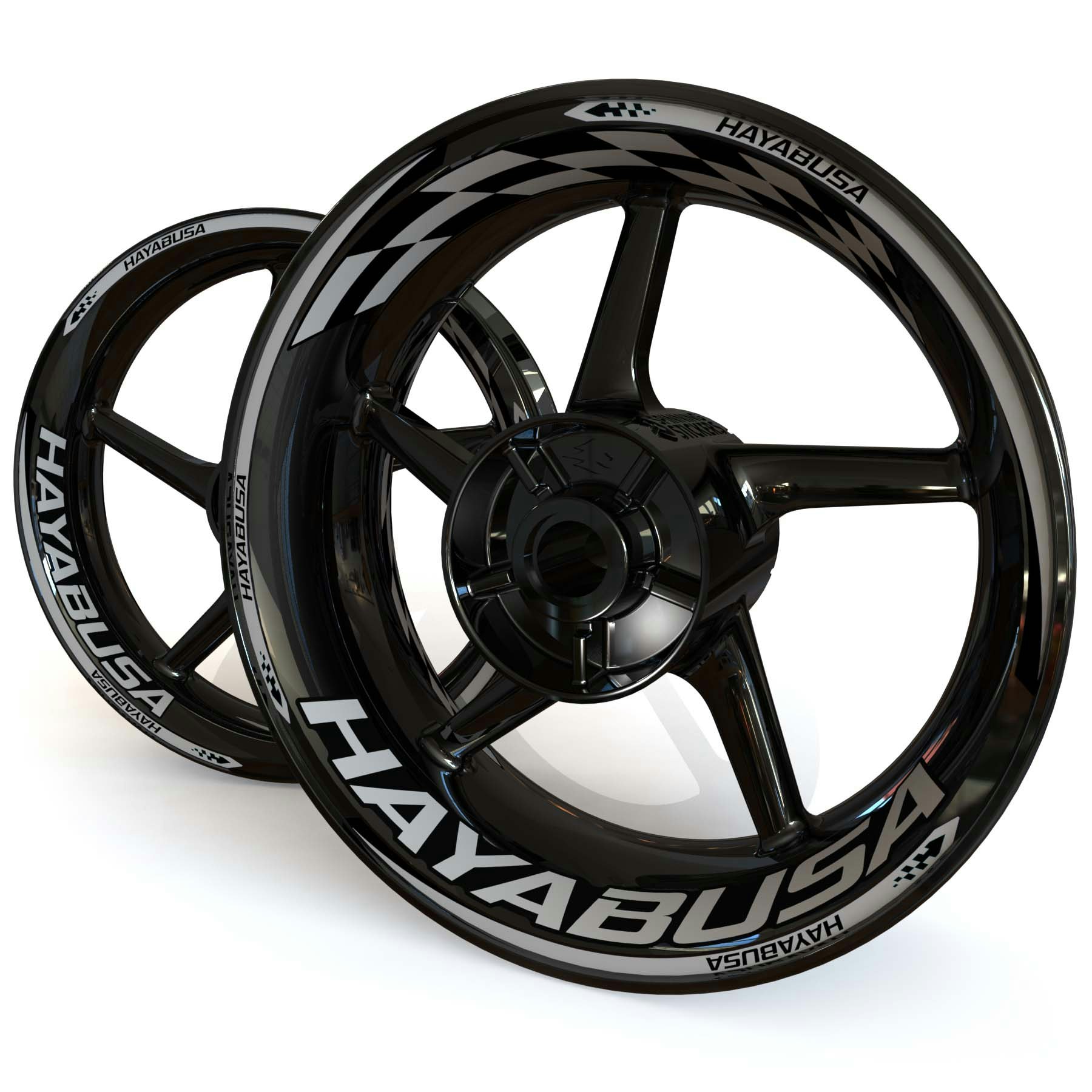 Hayabusa Wheel Stickers - "Checker"