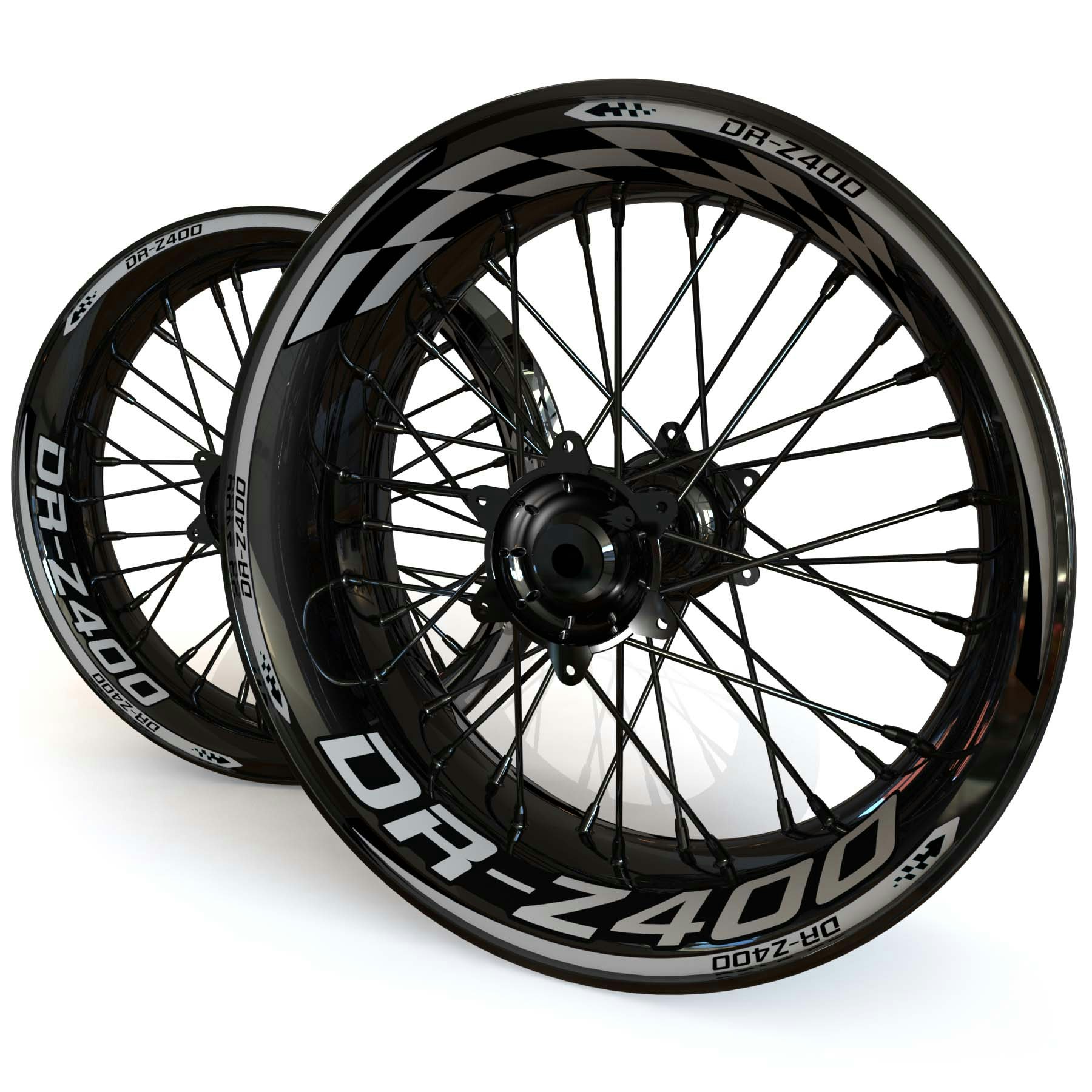 DR-Z 400 Wheel Stickers - "Checker"