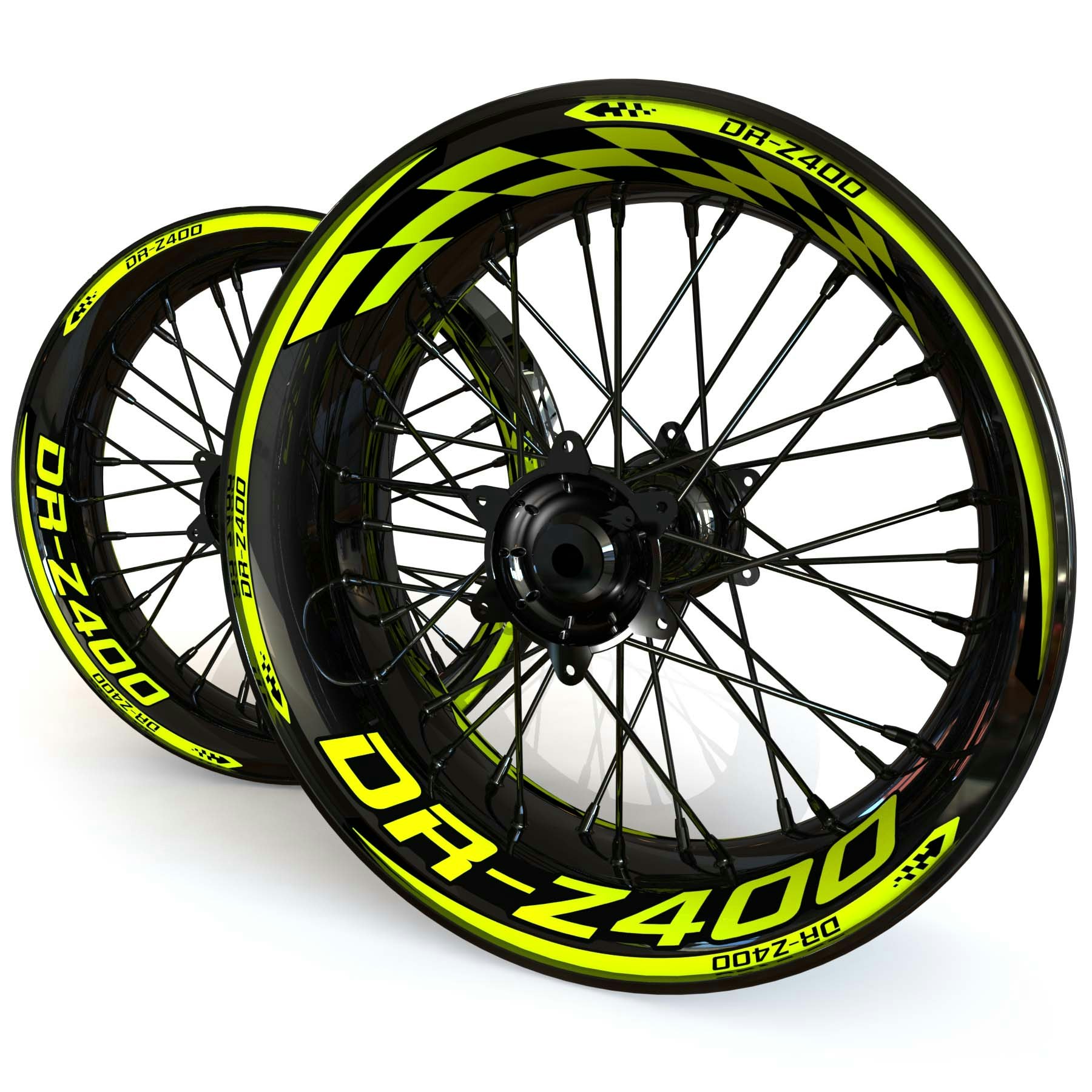 DR-Z 400 Wheel Stickers - "Checker"