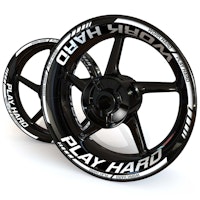 "Work Hard, Play Hard" Wheel Stickers