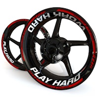 "Work Hard, Play Hard" Wheel Stickers