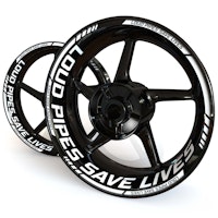 "Loud Pipes Save Lives" Wheel Stickers