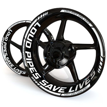 "Loud Pipes Save Lives" Wheel Stickers