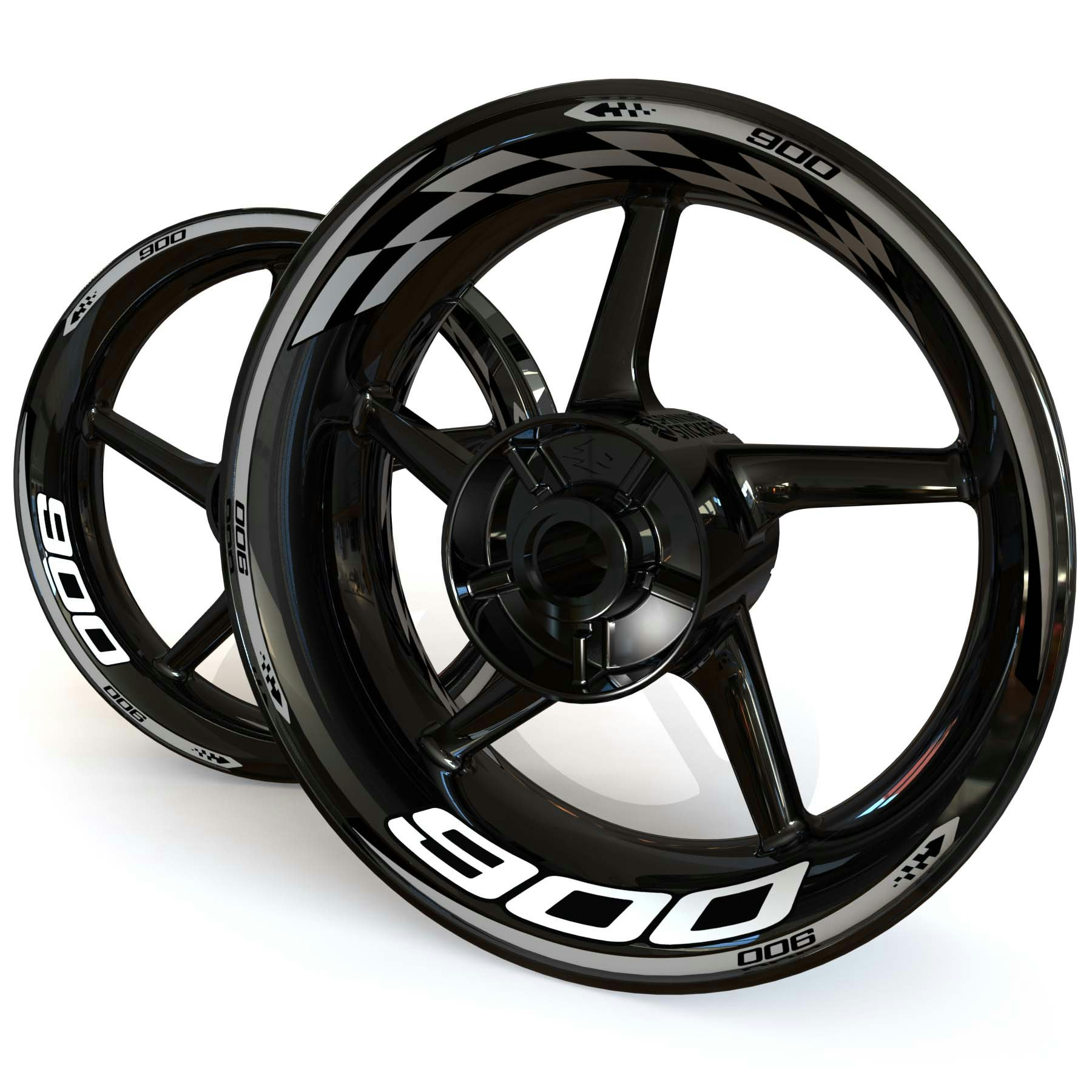 Wheel Stickers - Fits Z900 - "Checker"