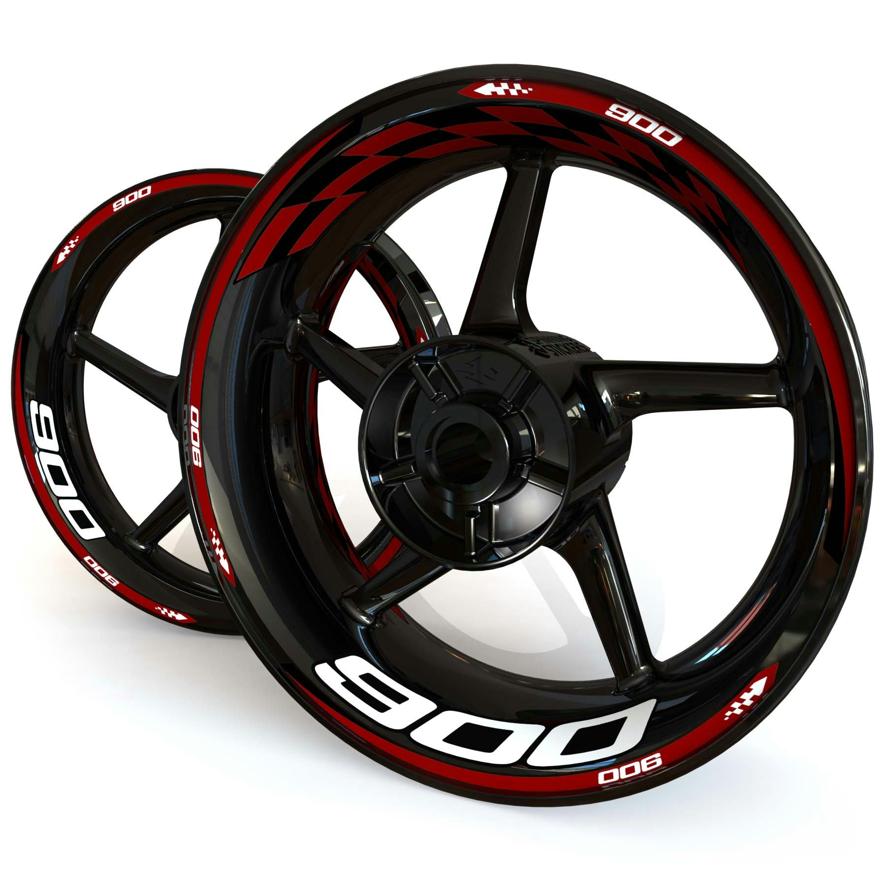 Wheel Stickers - Fits Z900 - "Checker"