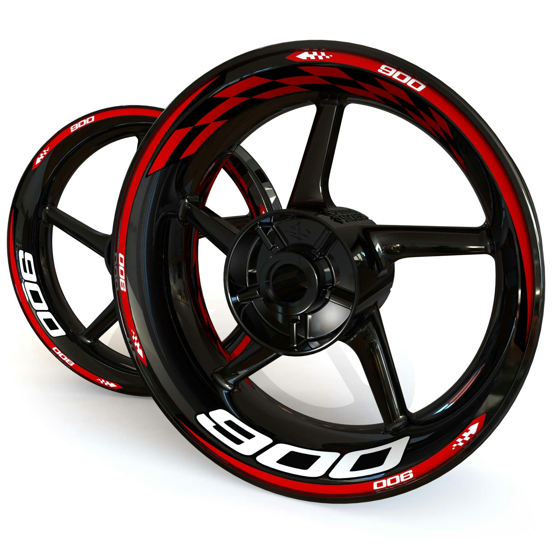 Wheel Stickers - Fits Z900 - "Checker"
