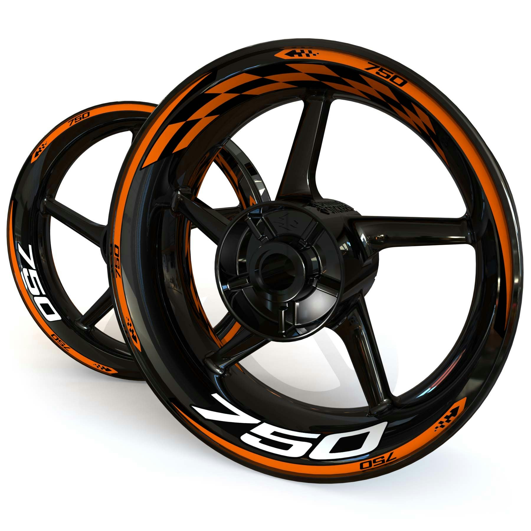 Wheel Stickers - Fits Z750 - "Checker"
