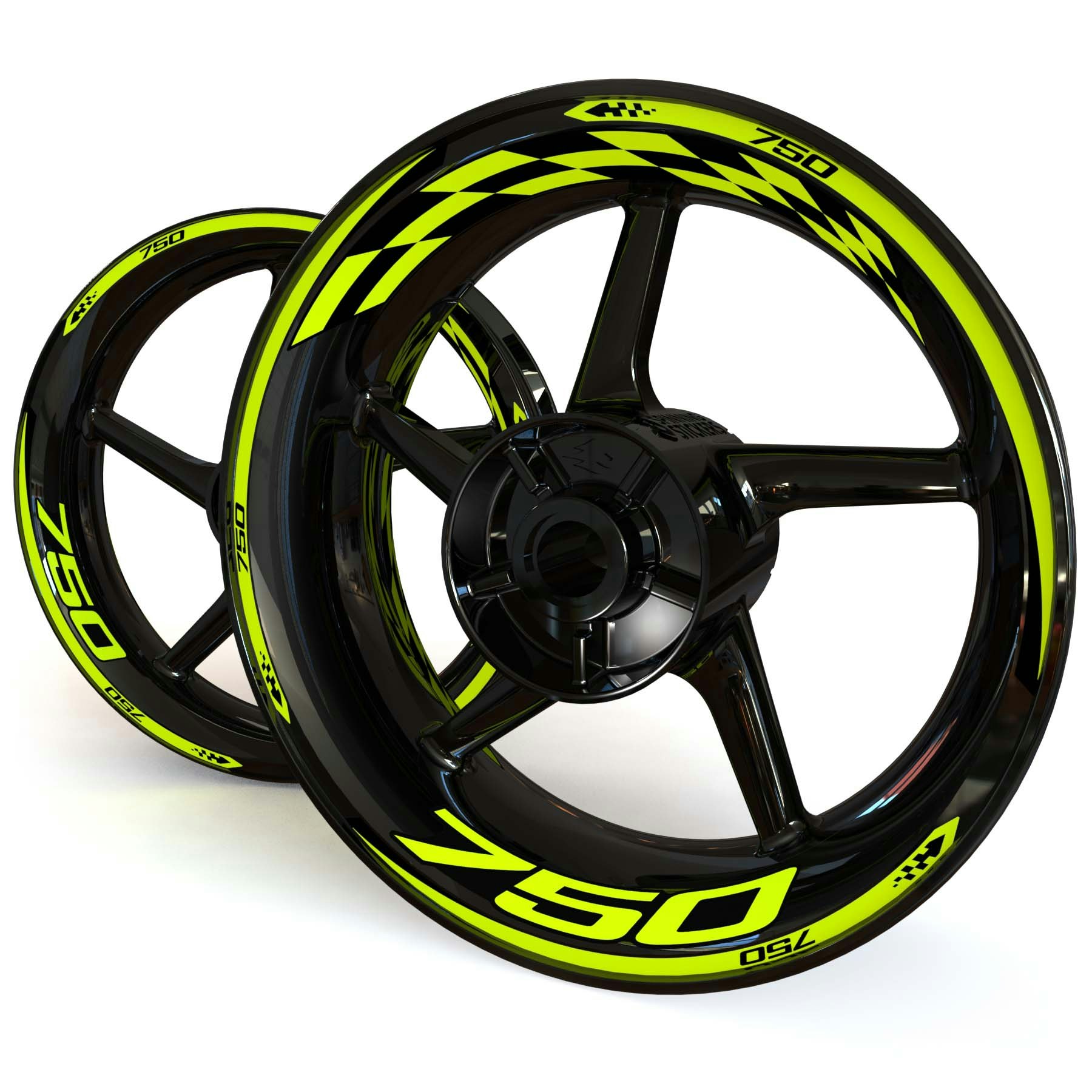 Wheel Stickers - Fits Z750 - "Checker"