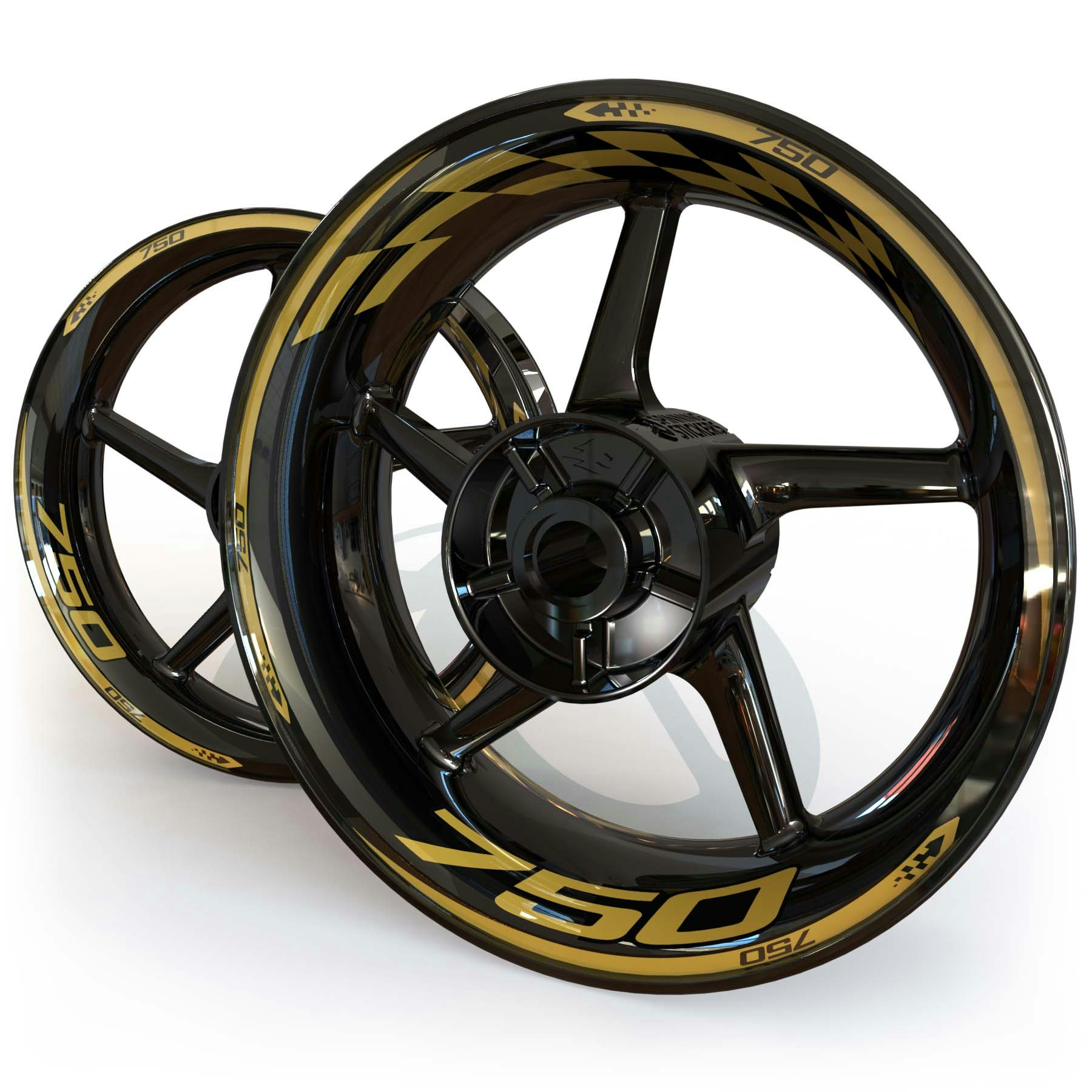 Wheel Stickers - Fits Z750 - "Checker"