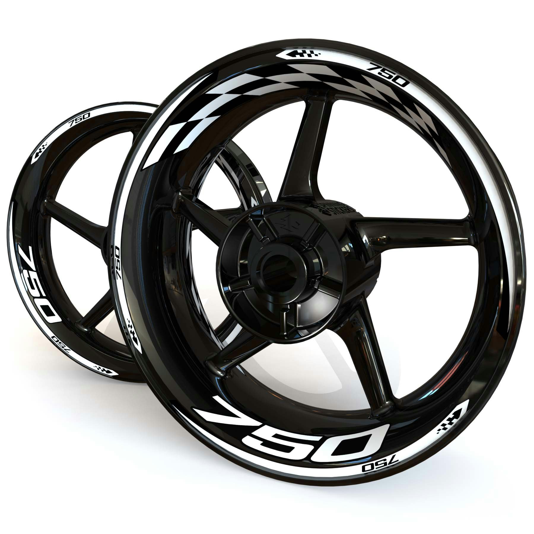 Wheel Stickers - Fits Z750 - "Checker"