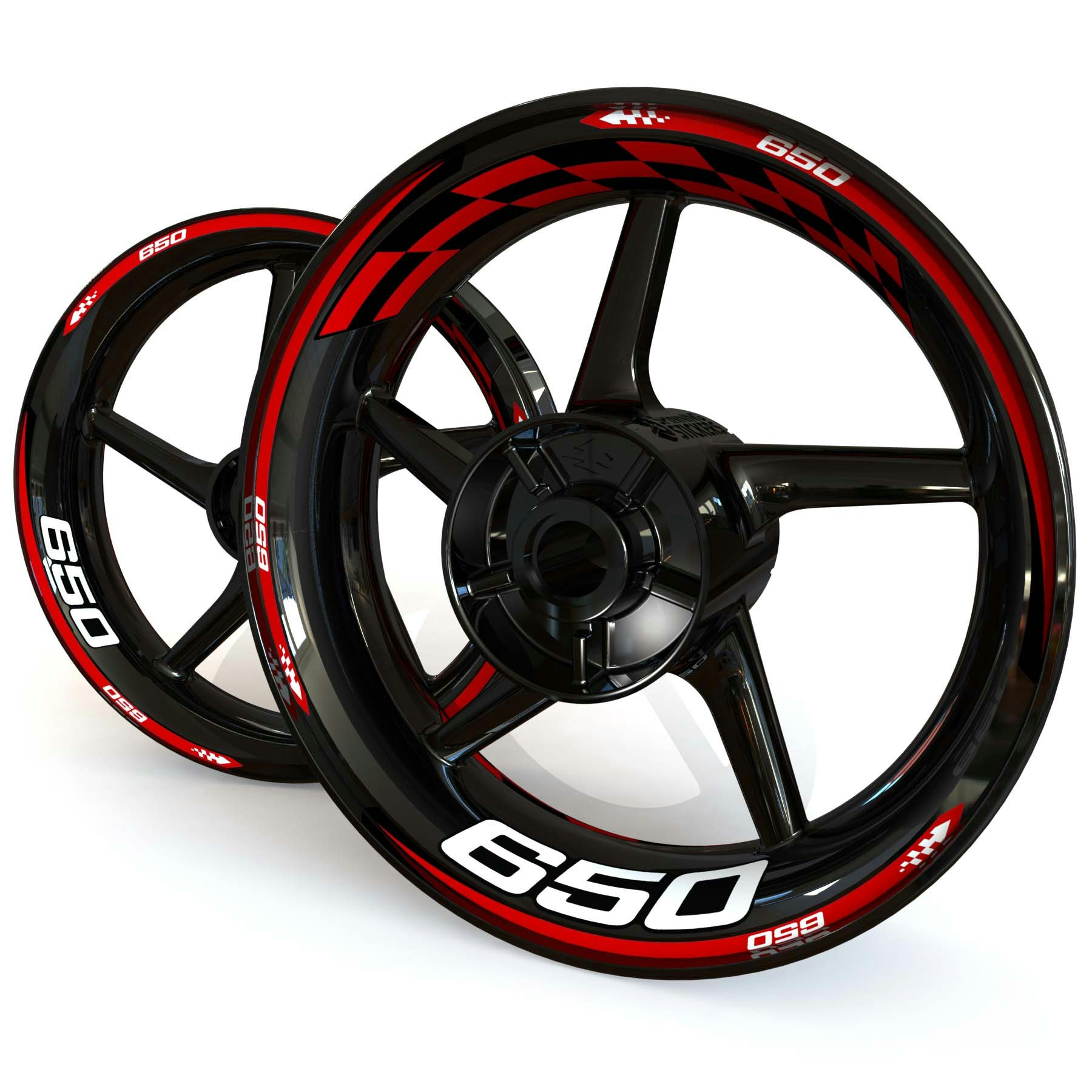 Wheel Stickers - Fits Z650 - "Checker"