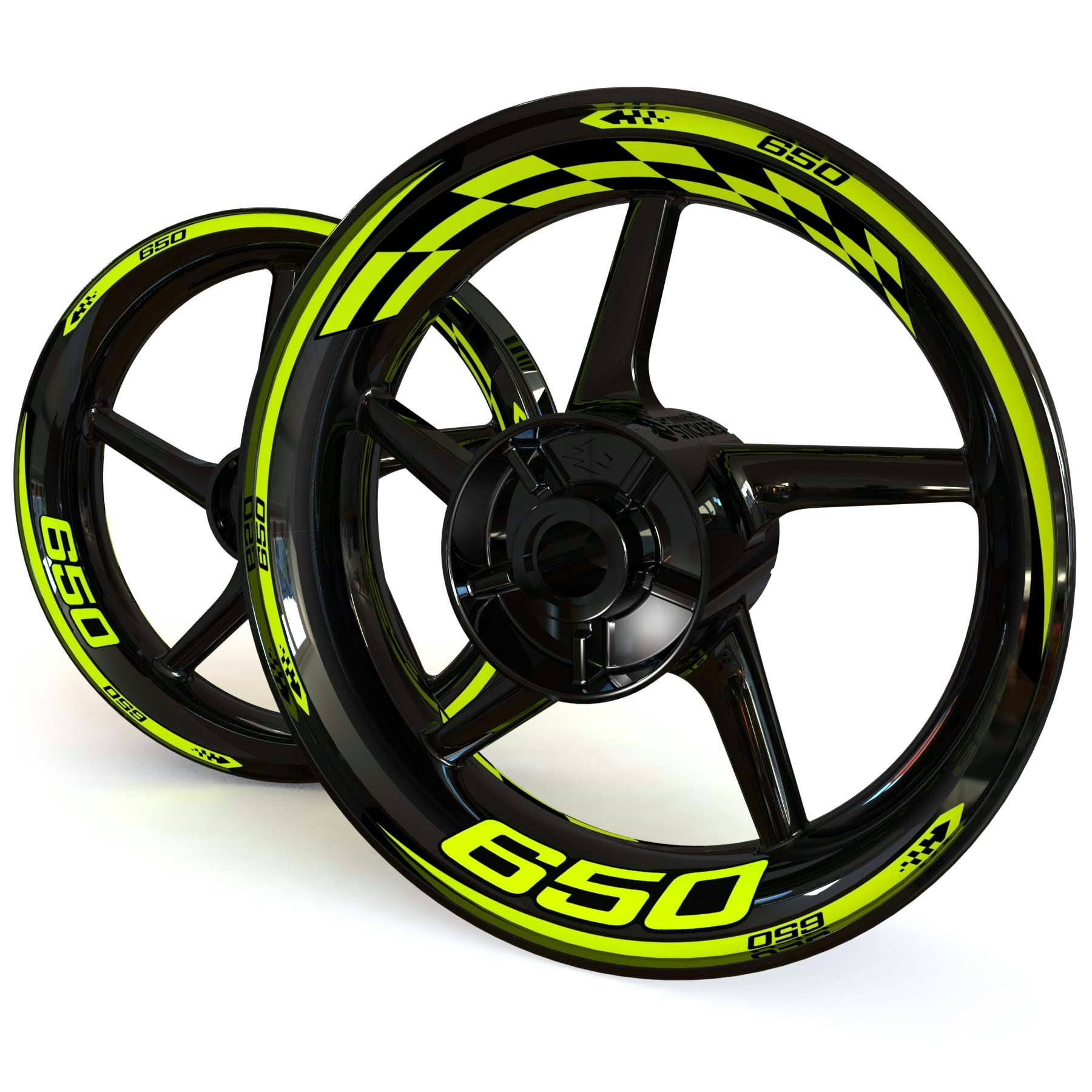 Wheel Stickers - Fits Z650 - "Checker"