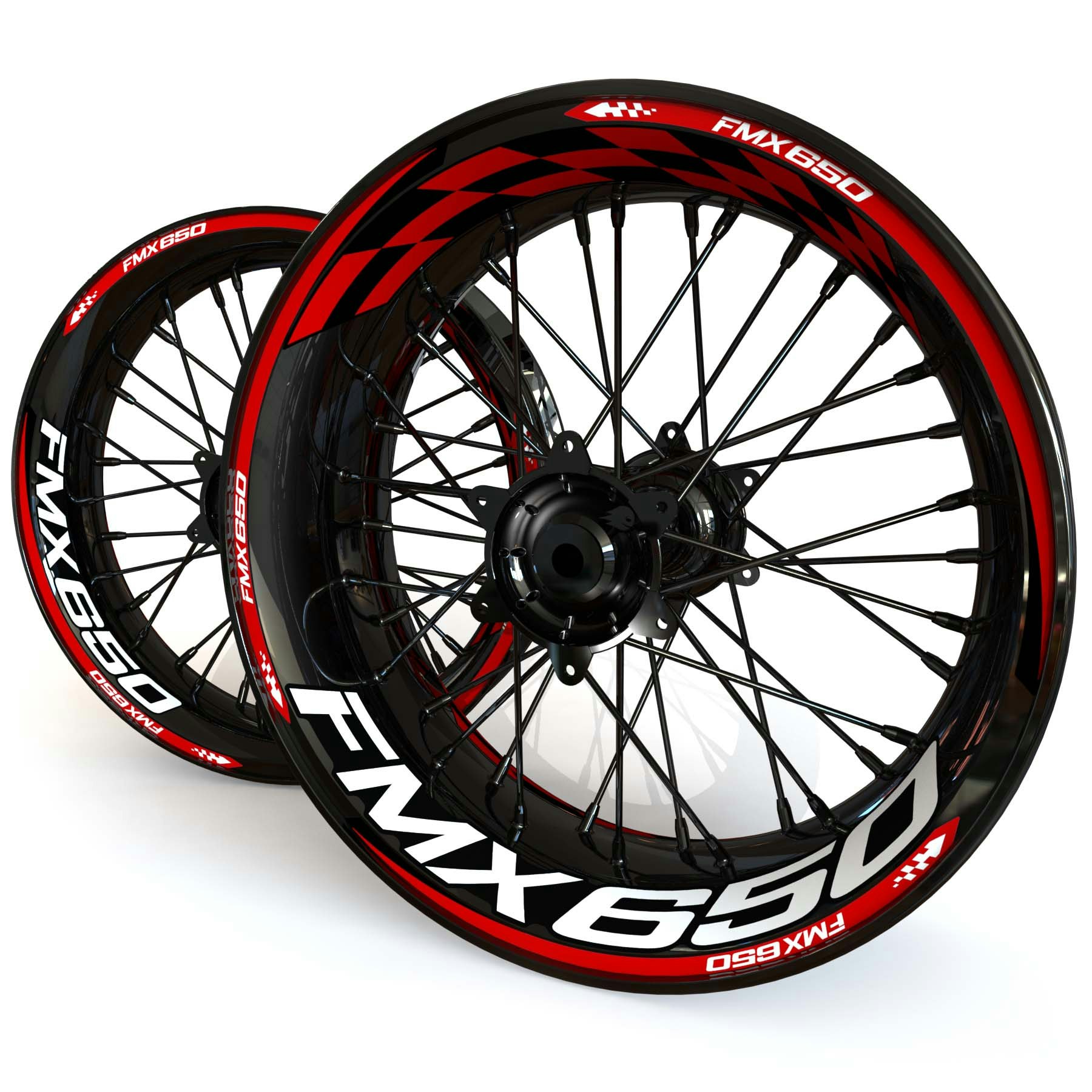FMX650 Wheel Stickers - "Checker"