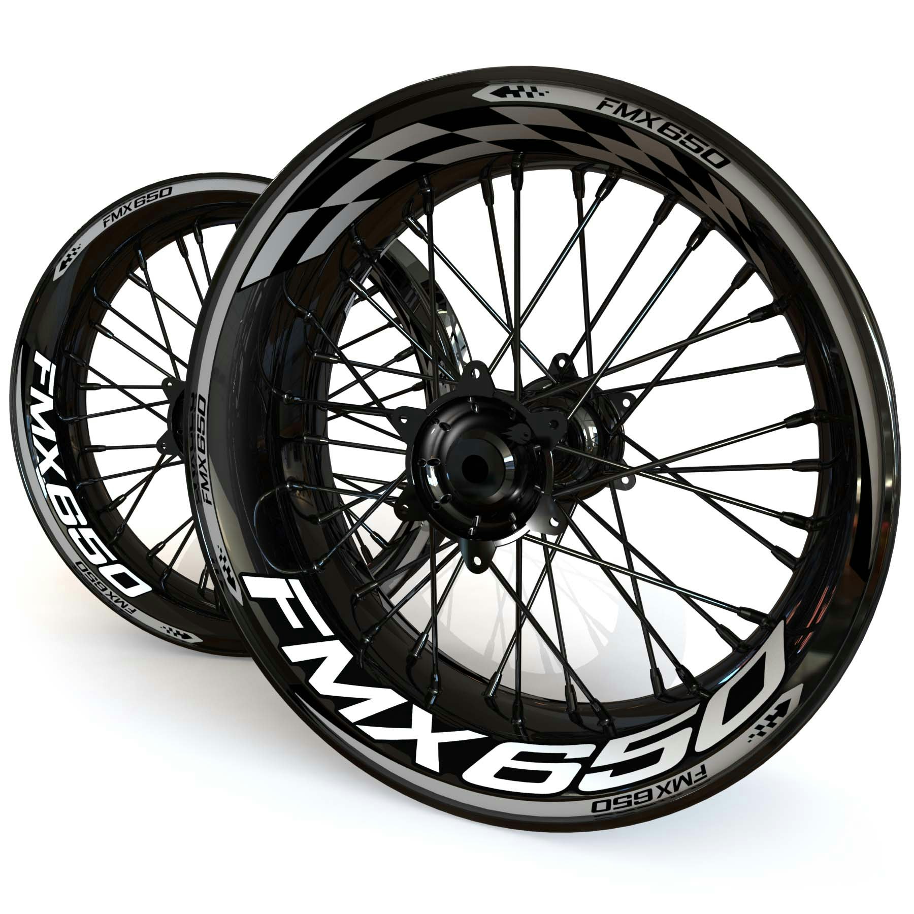 FMX650 Wheel Stickers - "Checker"