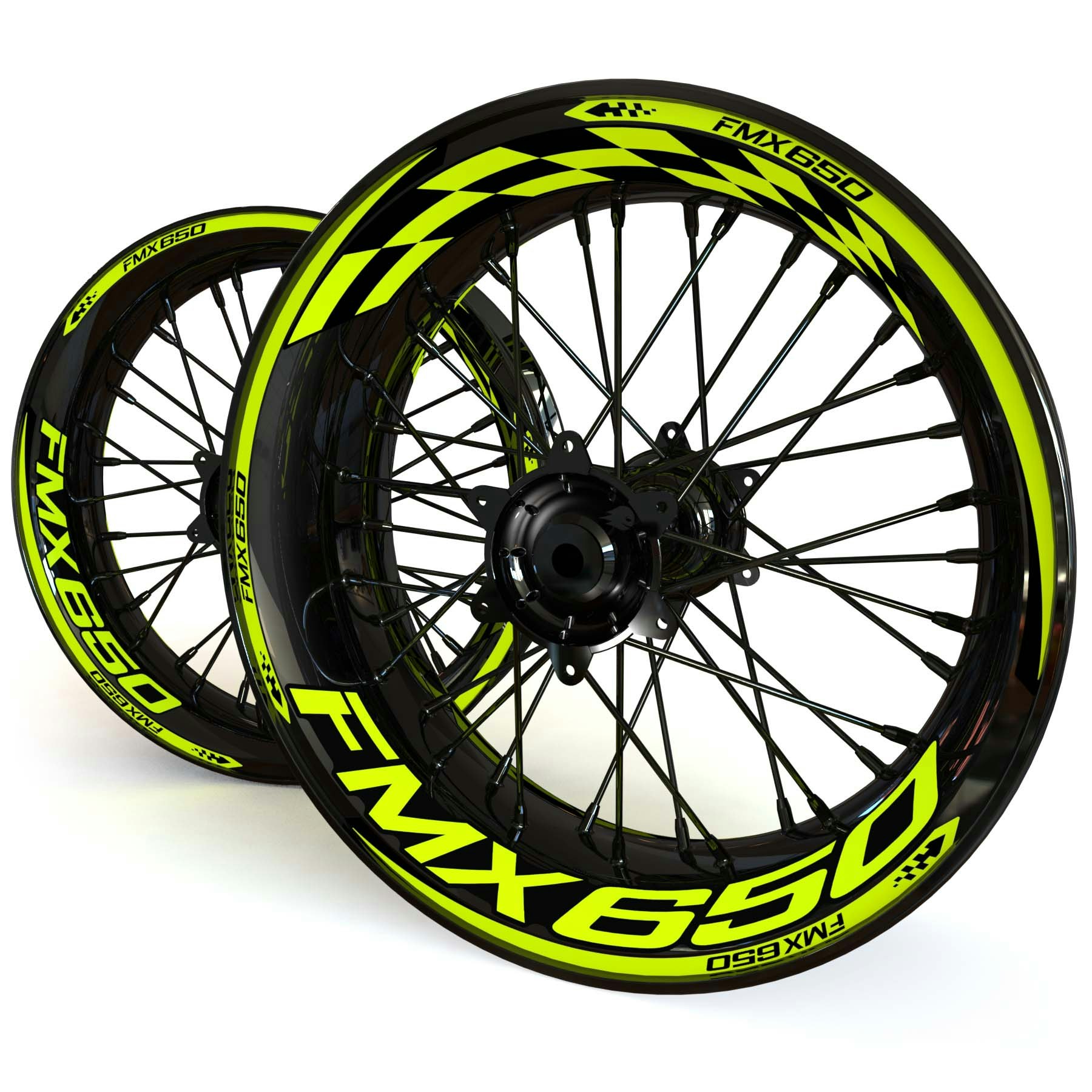 FMX650 Wheel Stickers - "Checker"