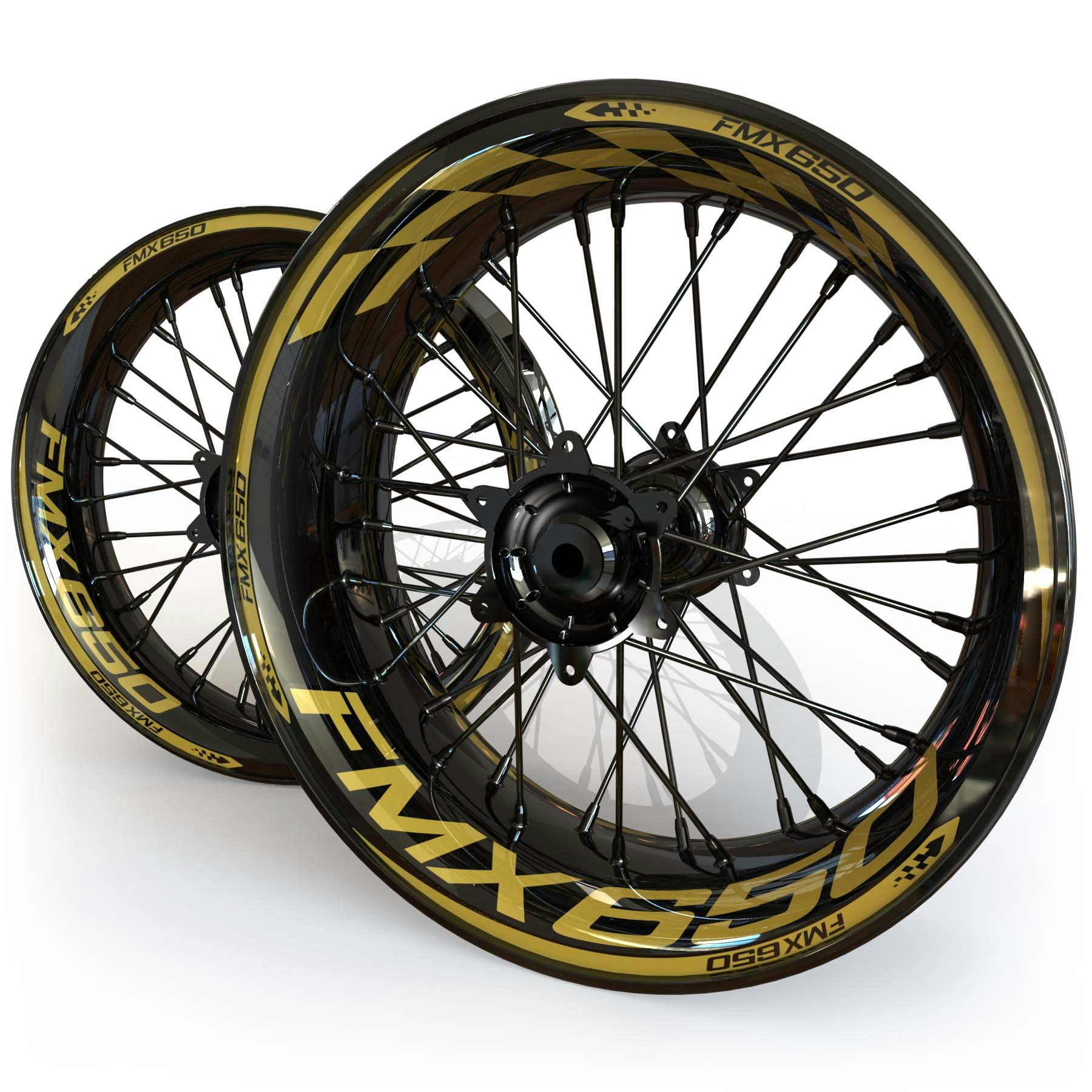 FMX650 Wheel Stickers - "Checker"