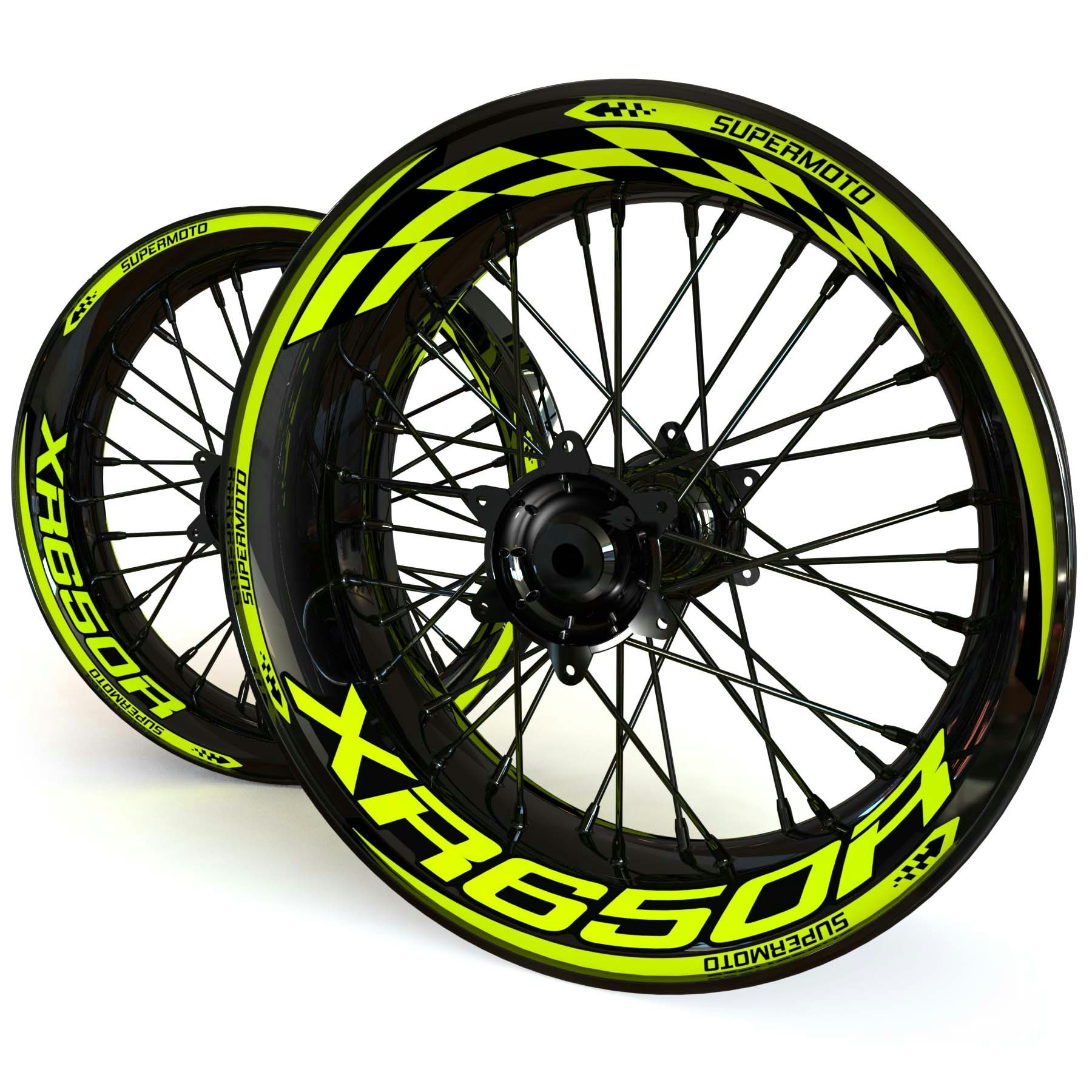 XR650R Wheel Stickers - "Checker"