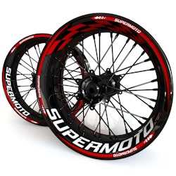 Supermoto Wheel Stickers - "Checker"