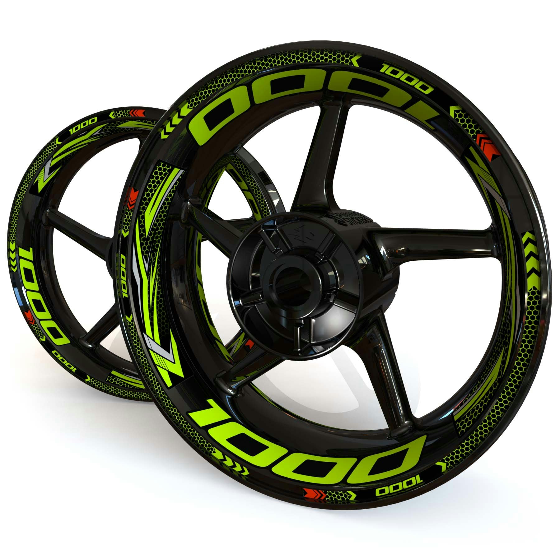 Wheel Stickers - Fits Z1000 - "Grid"