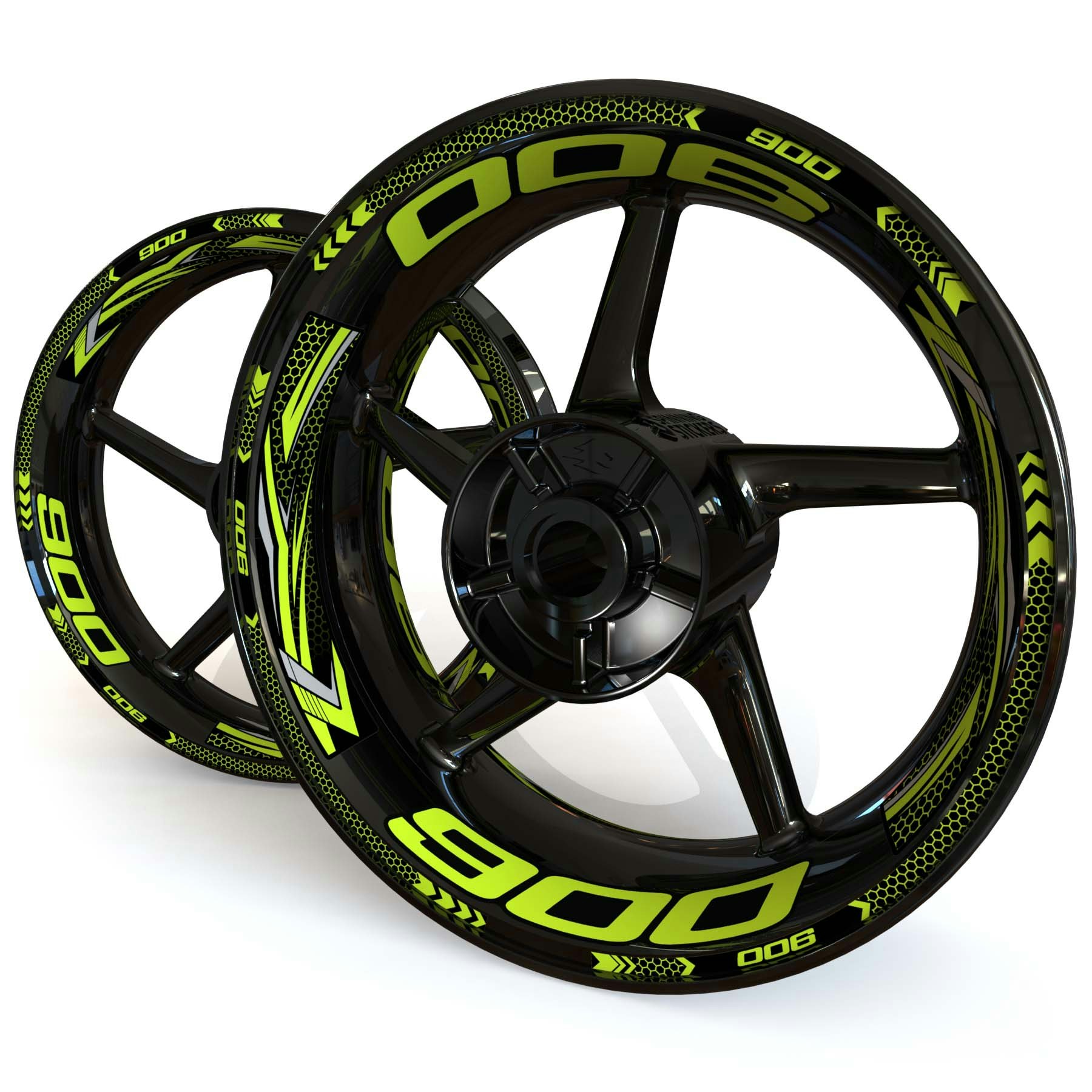 Wheel Stickers - Fits Z900 - "Grid"