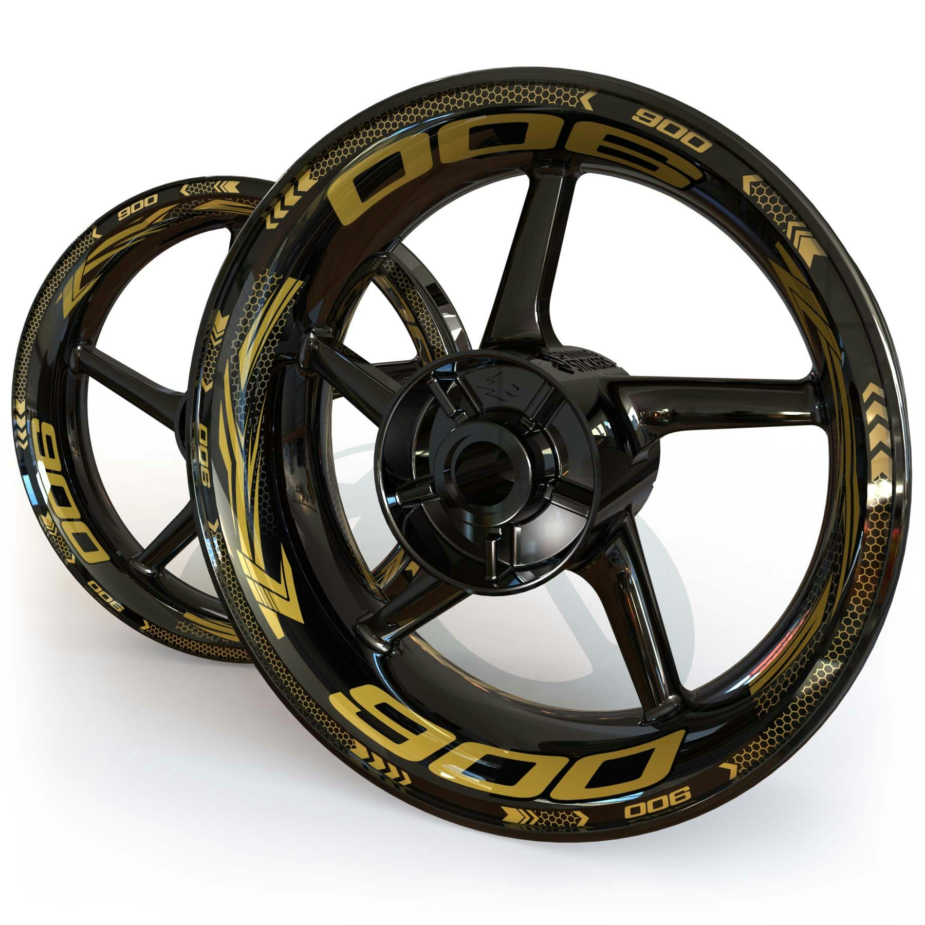 Wheel Stickers - Fits Z900 - "Grid"