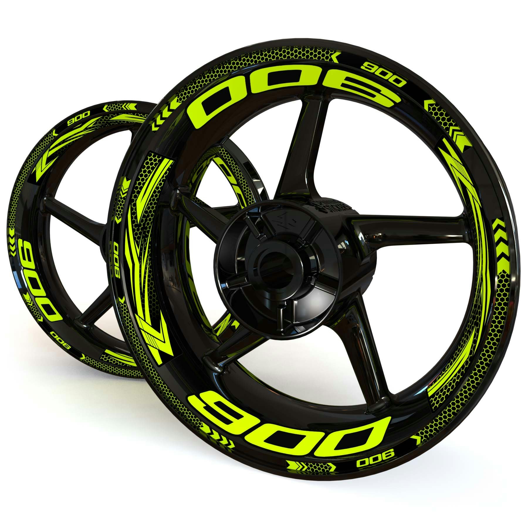 Wheel Stickers - Fits Z900 - "Grid"