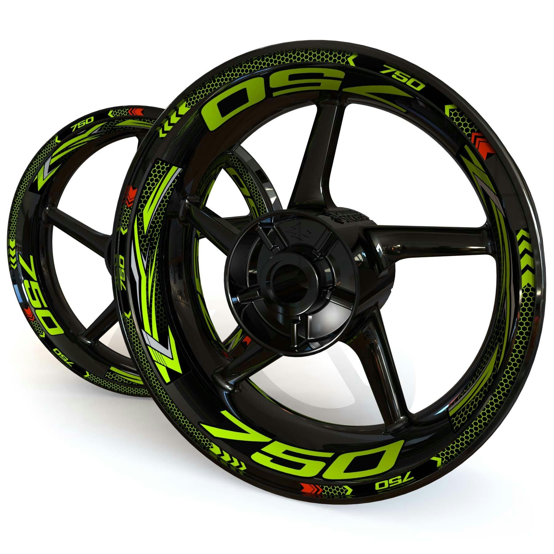 Wheel Stickers - Fits Z750 - "Grid"