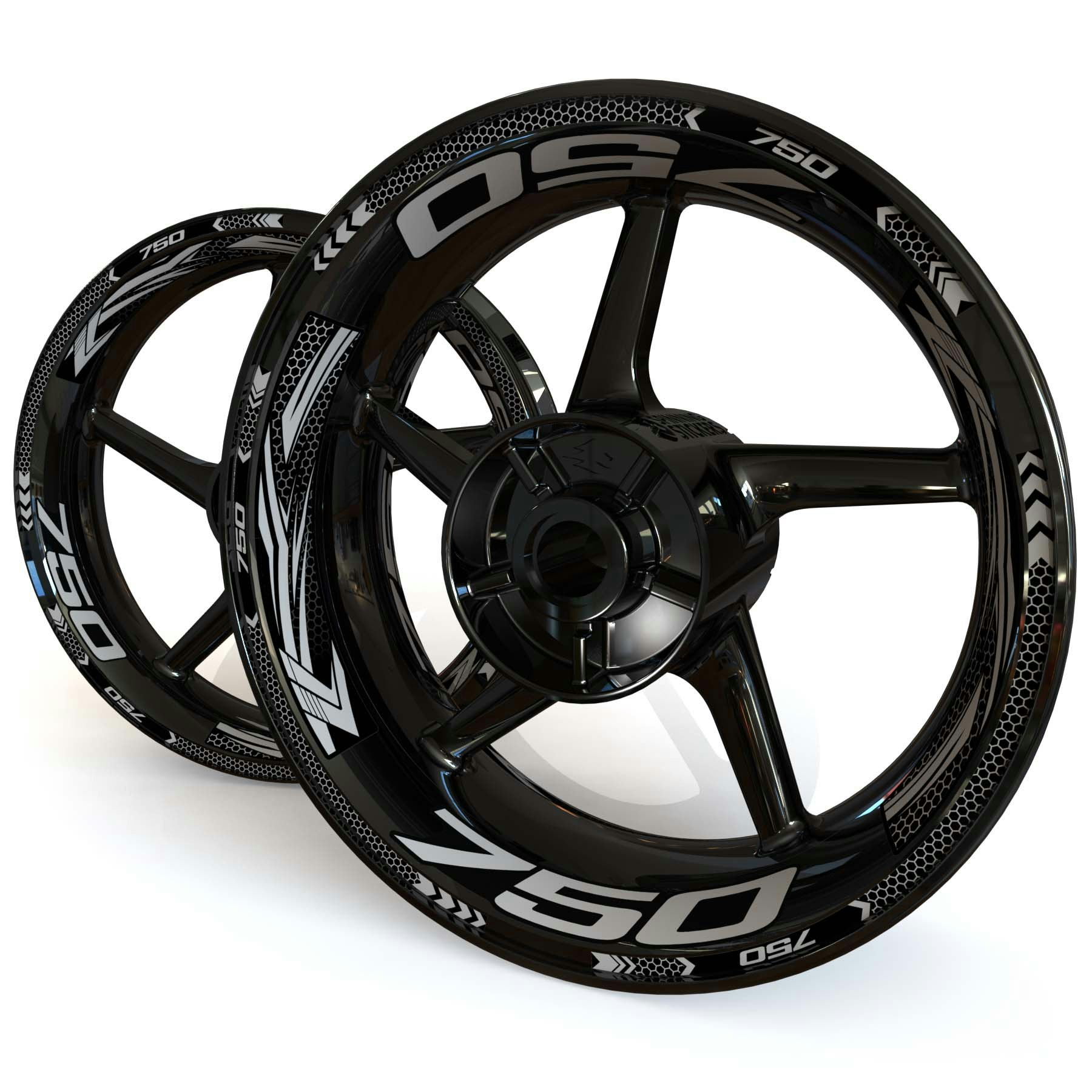 Wheel Stickers - Fits Z750 - "Grid"