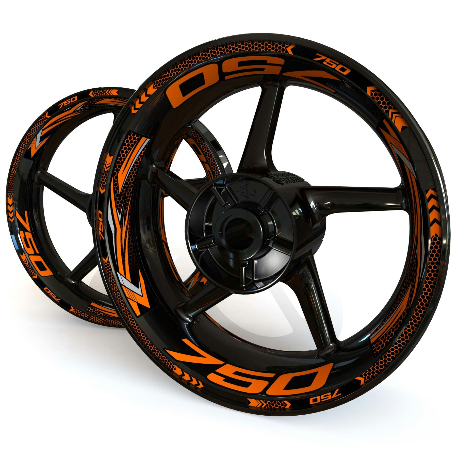 Wheel Stickers - Fits Z750 - "Grid"