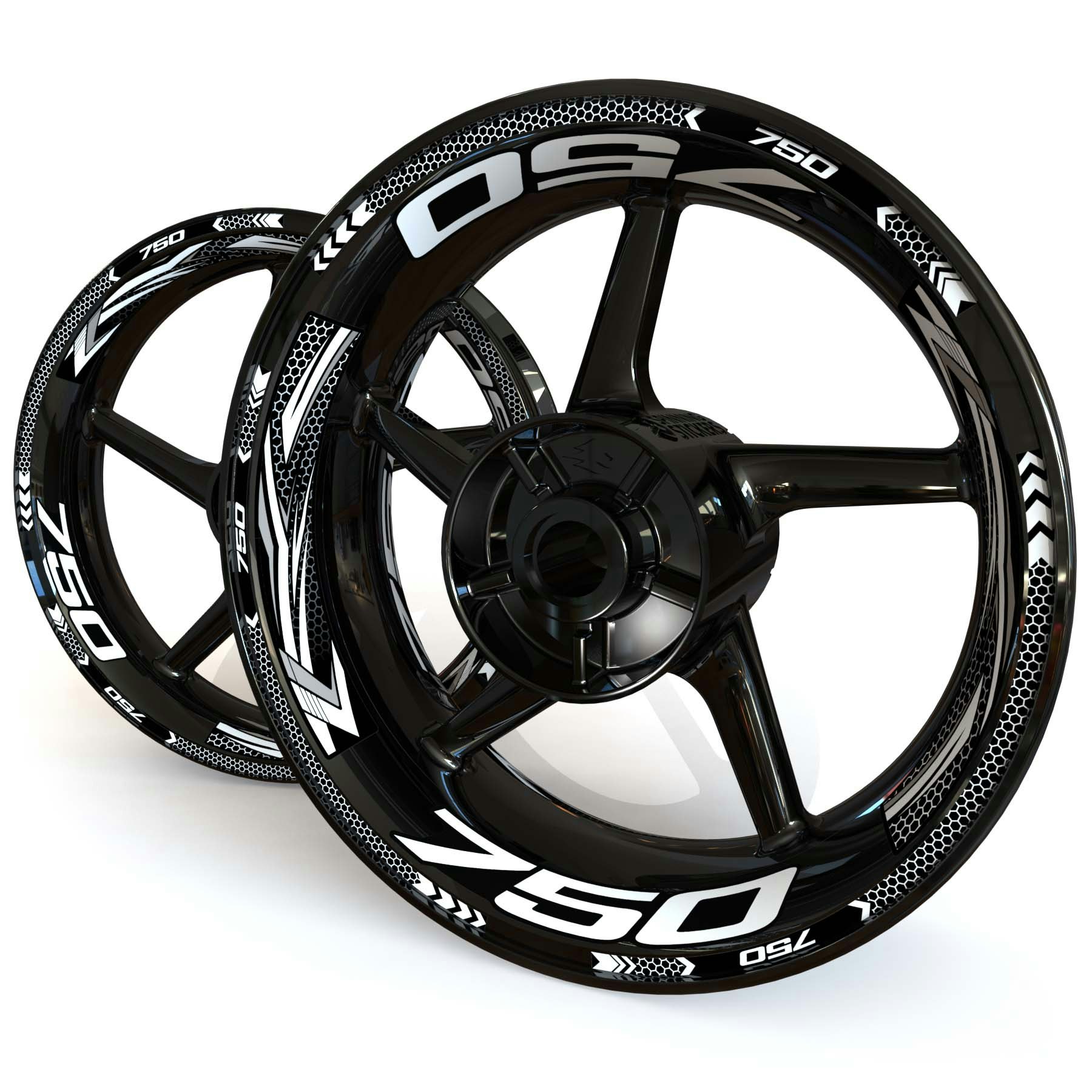 Wheel Stickers - Fits Z750 - "Grid"