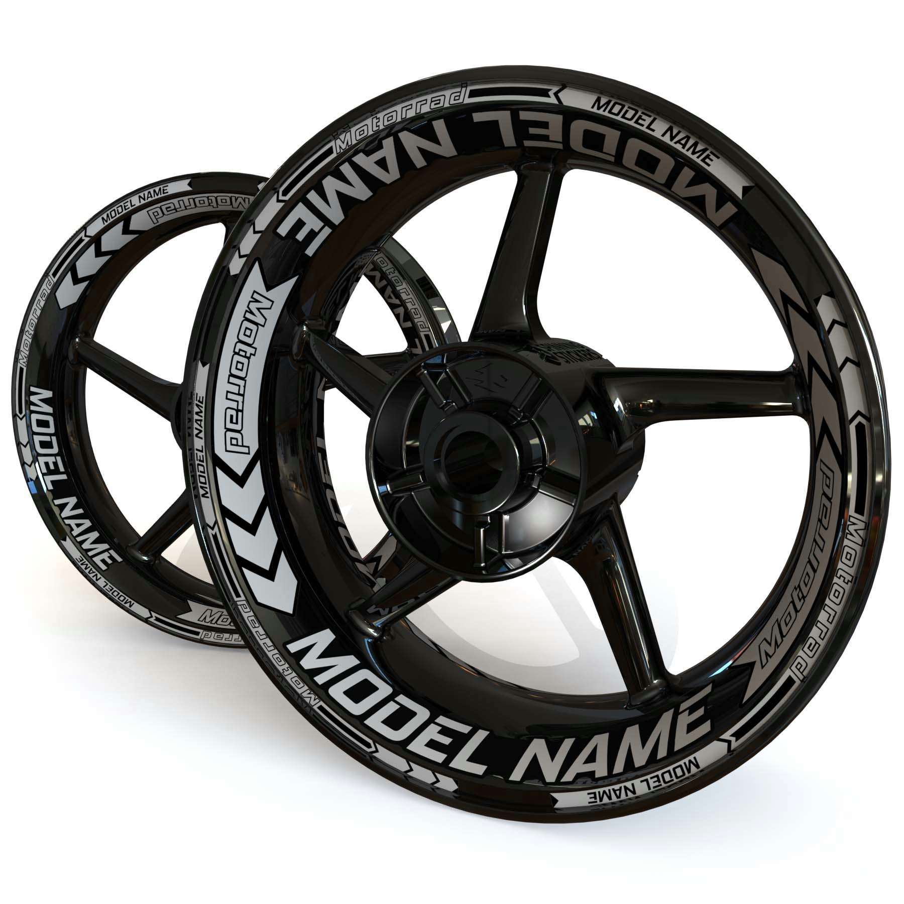 "Model Name" Wheel Stickers - "Arrow"