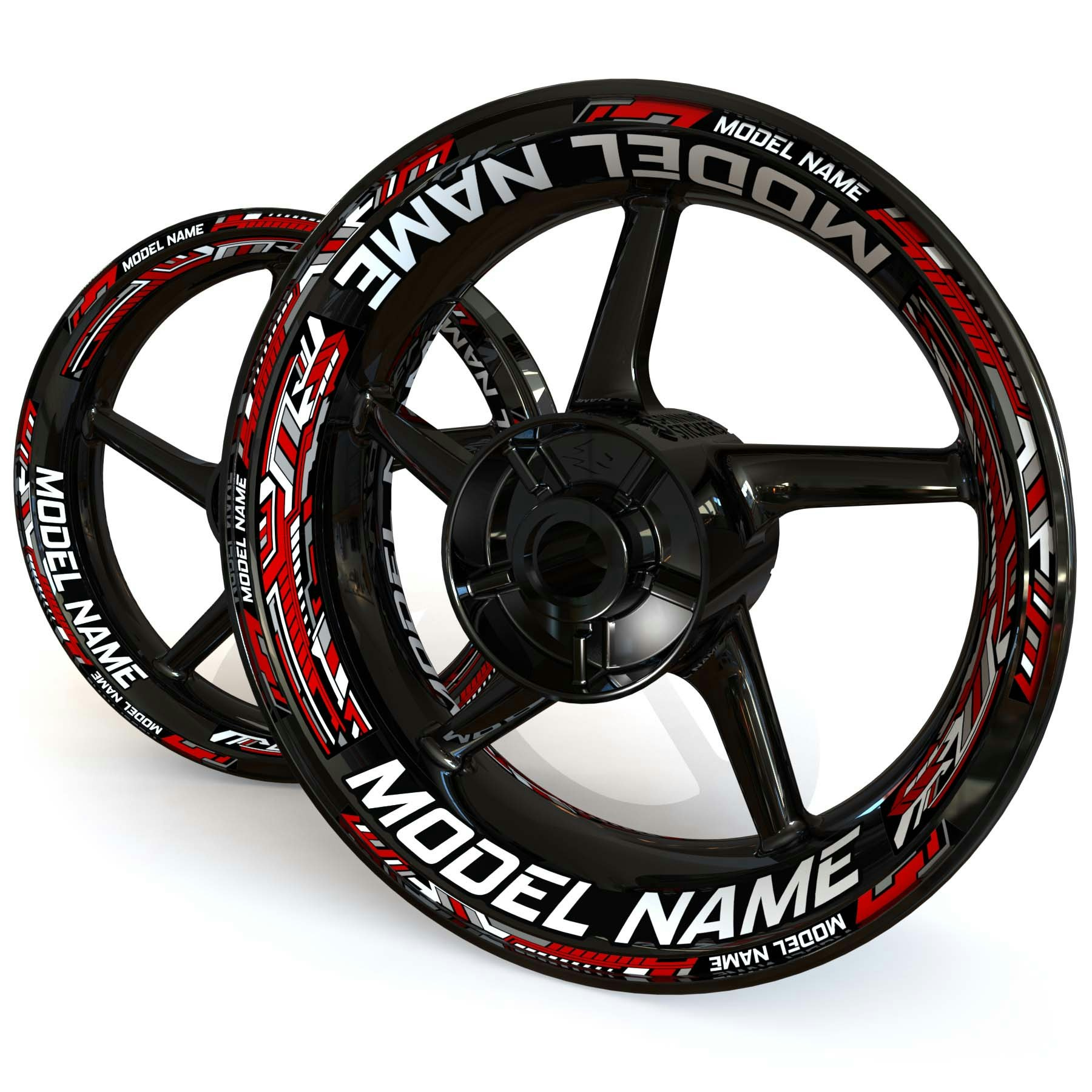 "Modelnaam" Velg Stickers - "Steel Stripes"