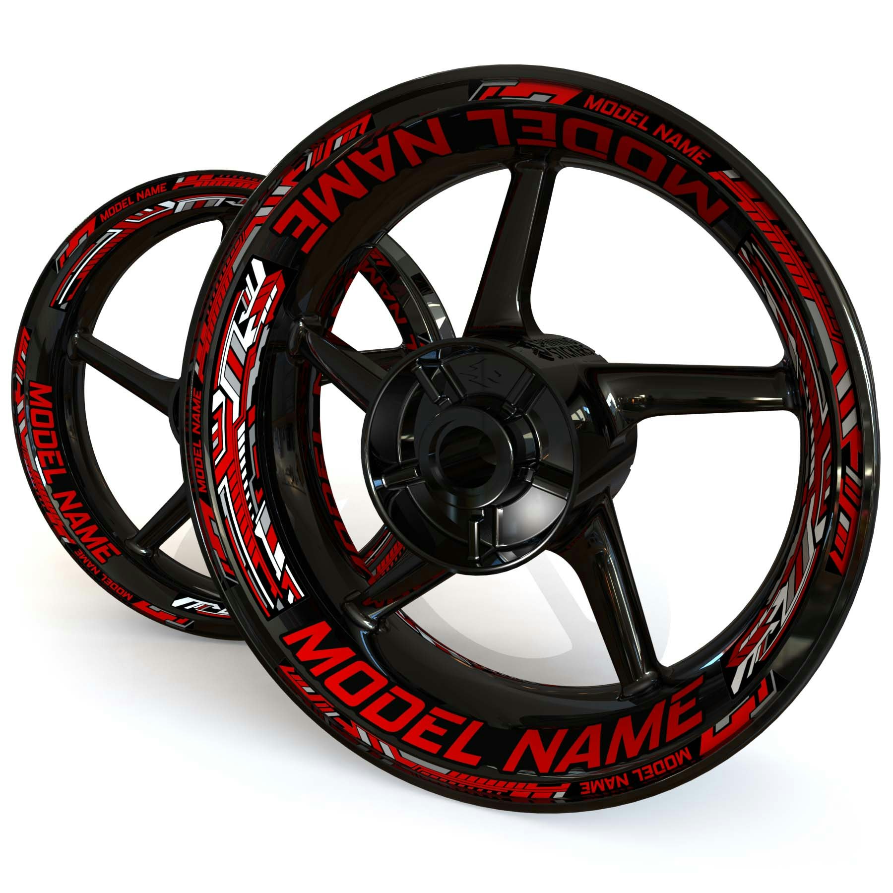 "Modelnaam" Velg Stickers - "Steel Stripes"