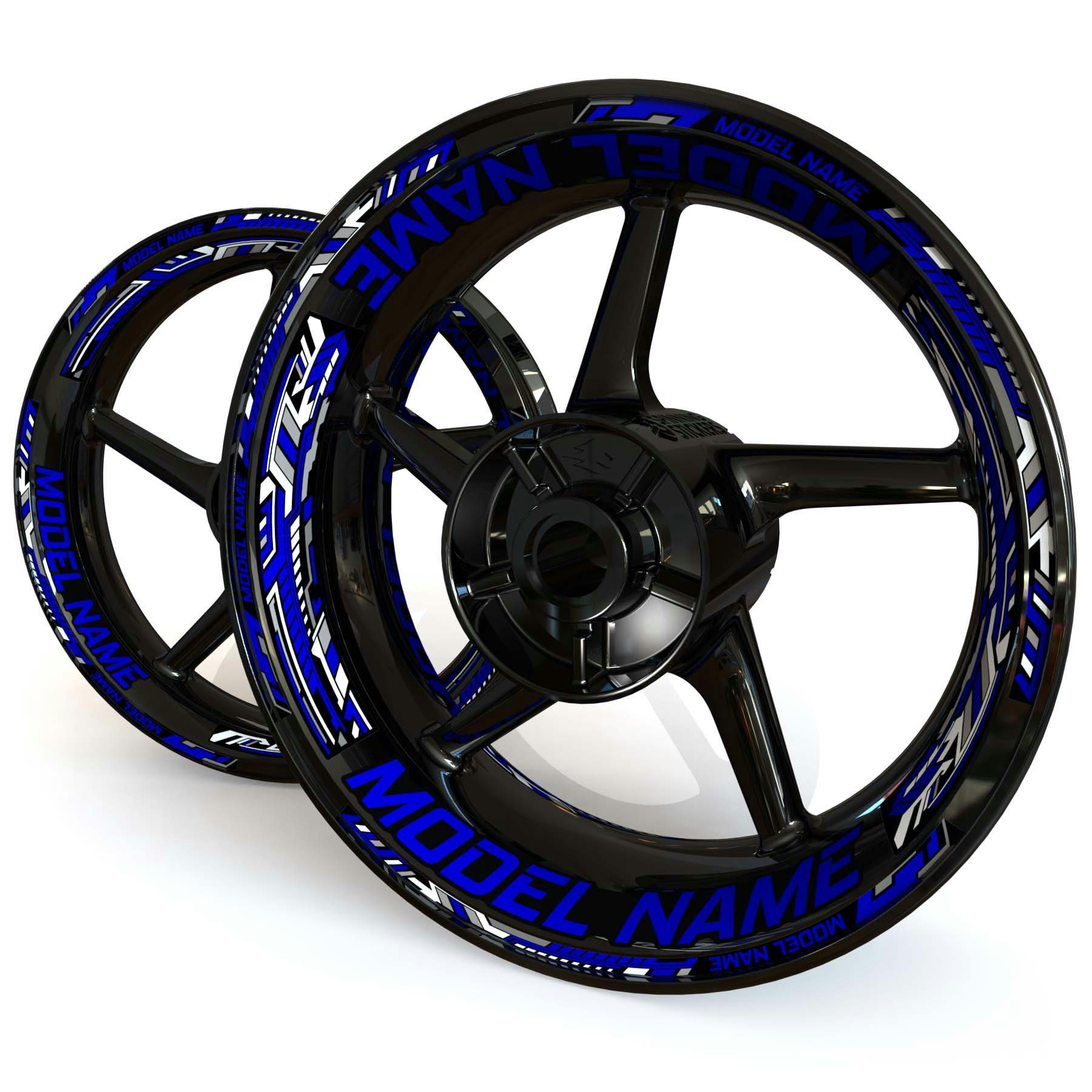 "Modelnaam" Velg Stickers - "Steel Stripes"