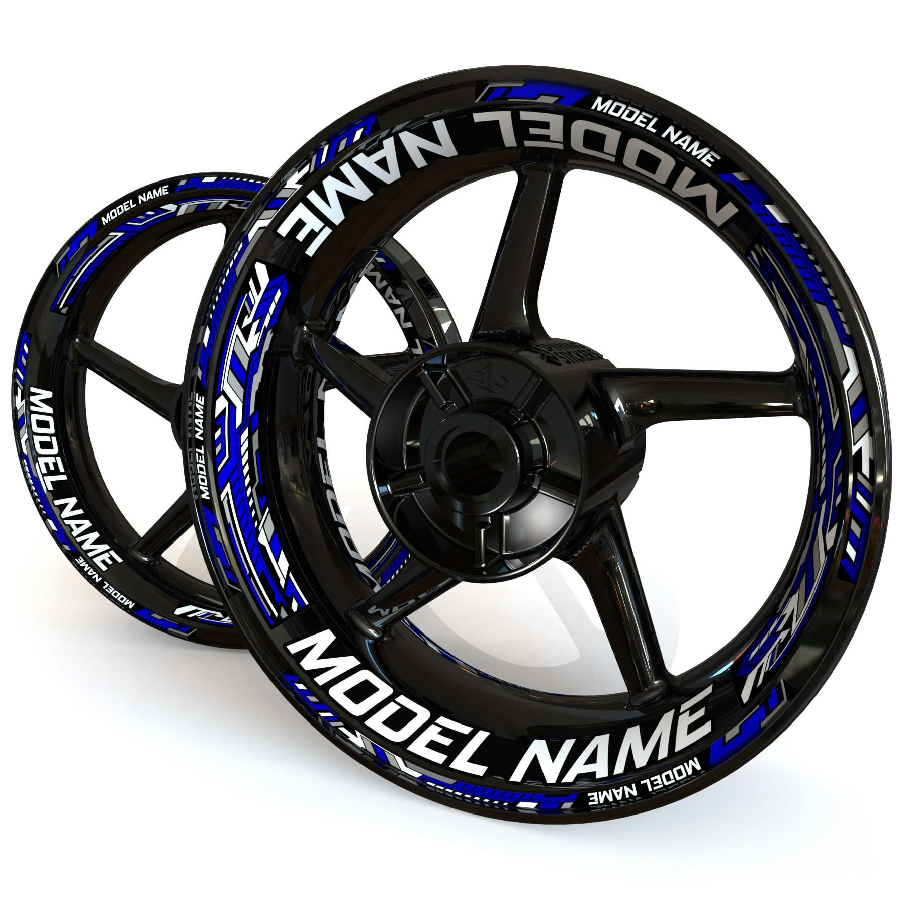 "Modelnaam" Velg Stickers - "Steel Stripes"