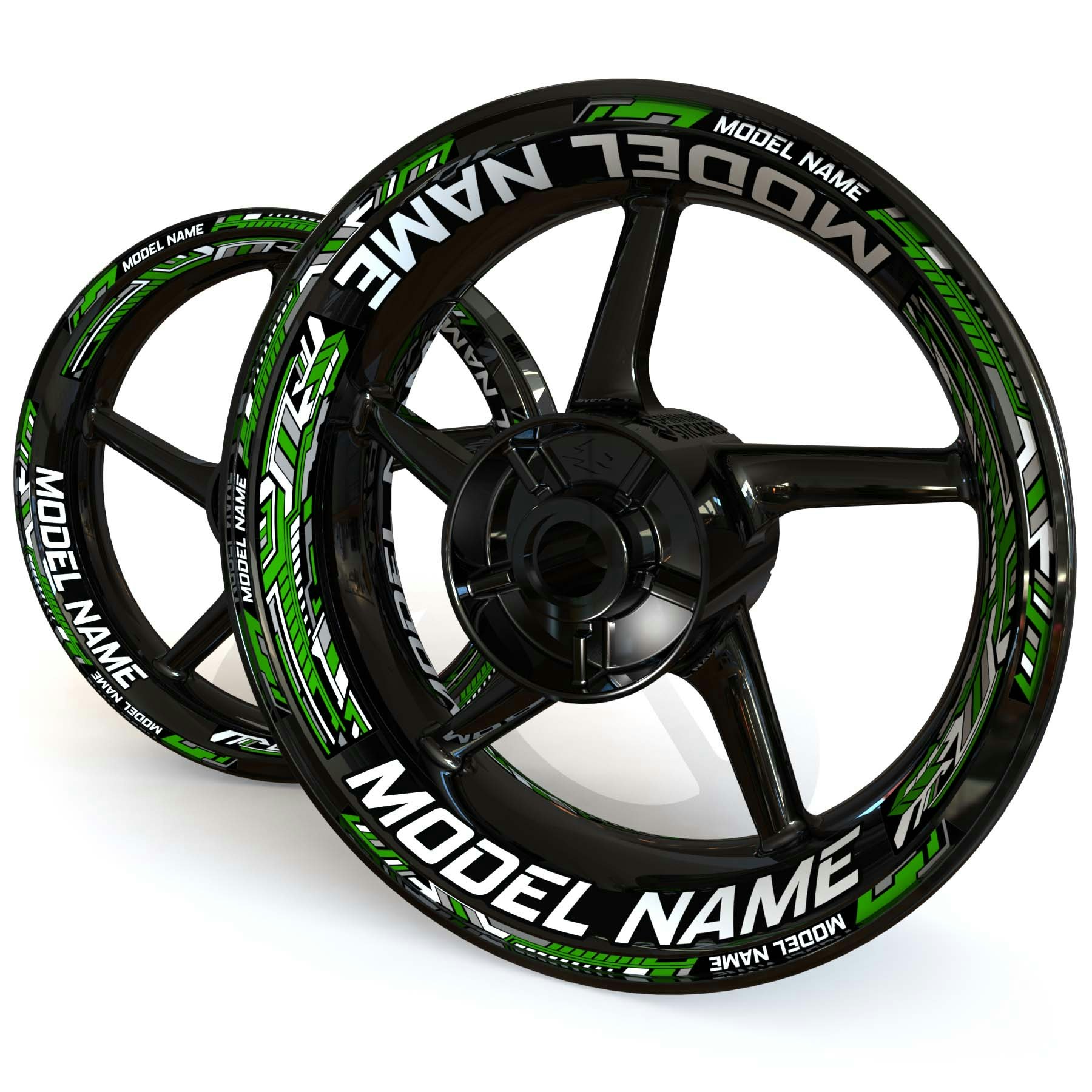 "Modelnaam" Velg Stickers - "Steel Stripes"