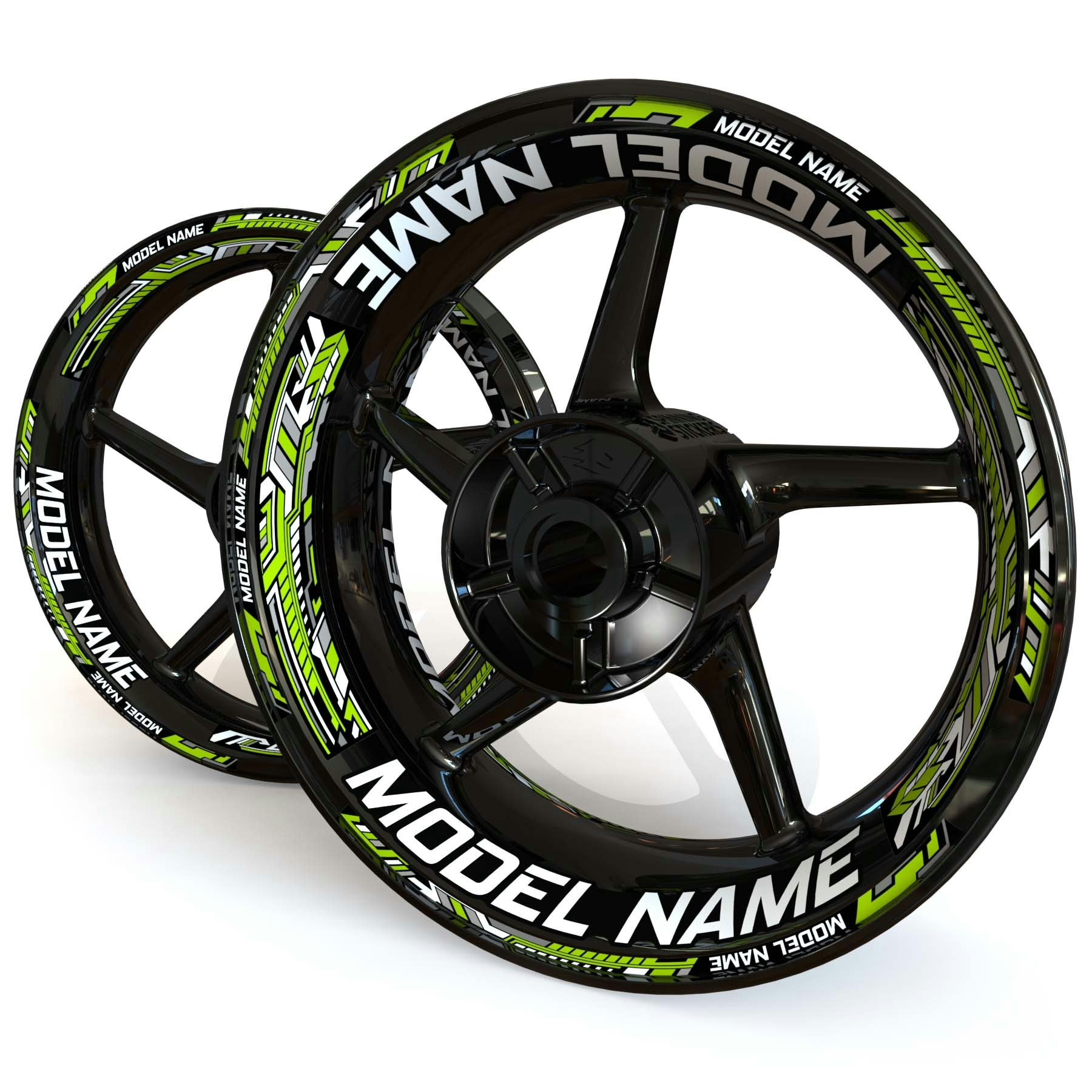 "Modelnaam" Velg Stickers - "Steel Stripes"
