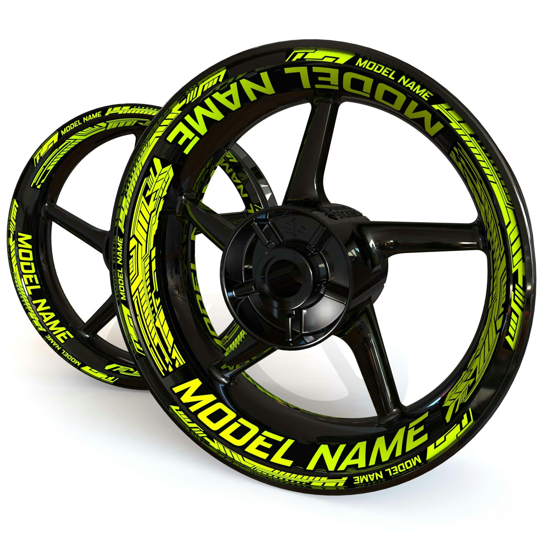 "Modelnaam" Velg Stickers - "Steel Stripes"