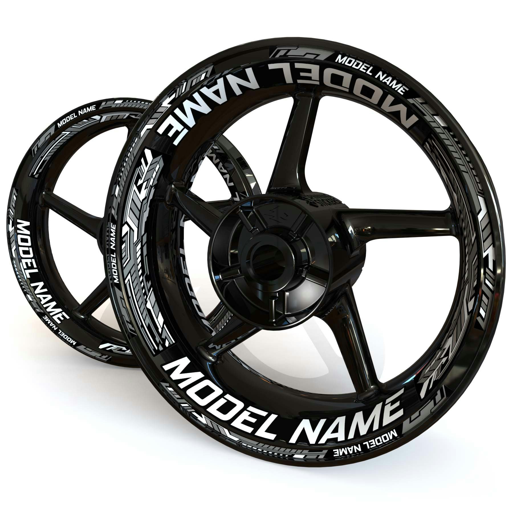 "Modelnaam" Velg Stickers - "Steel Stripes"