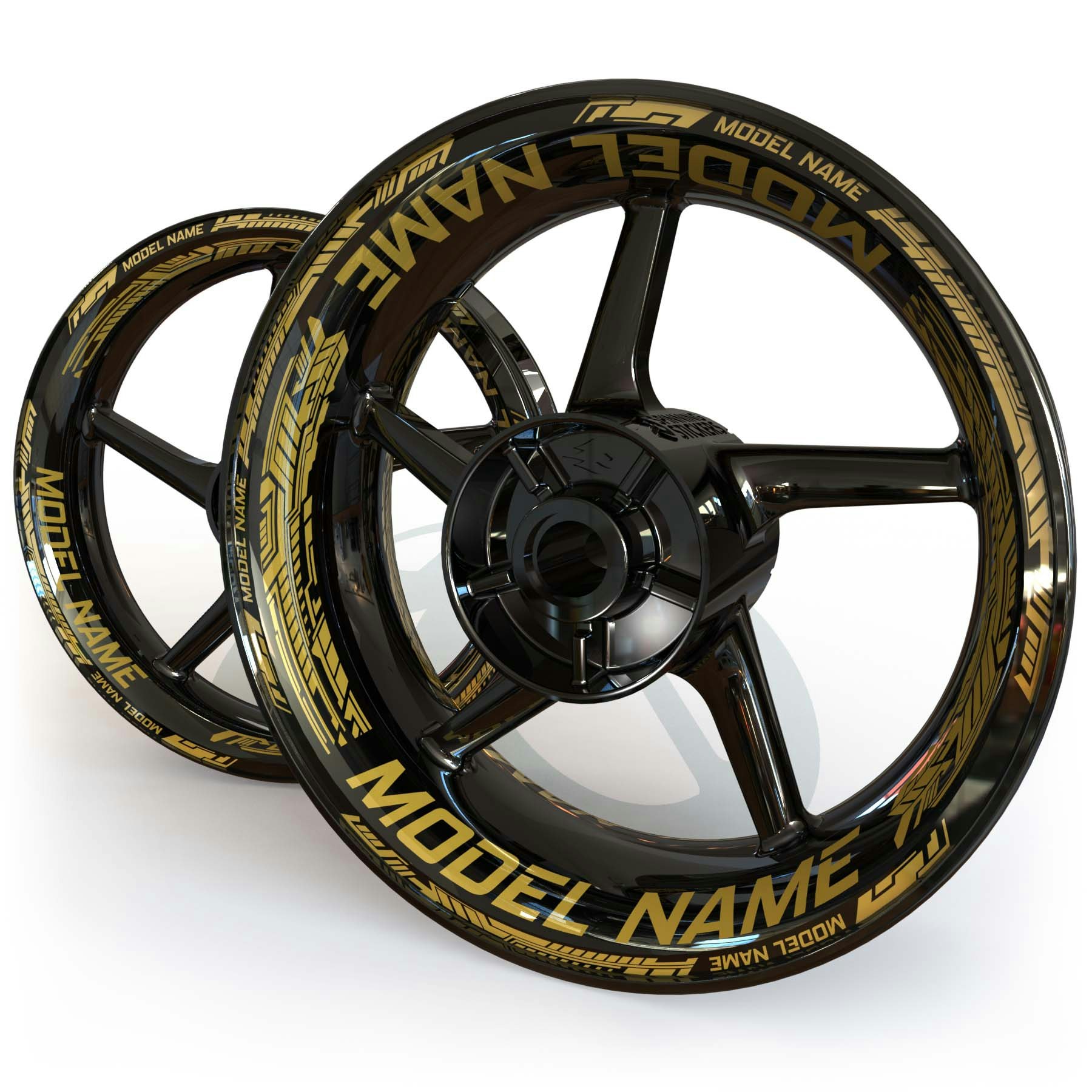 "Modelnaam" Velg Stickers - "Steel Stripes"