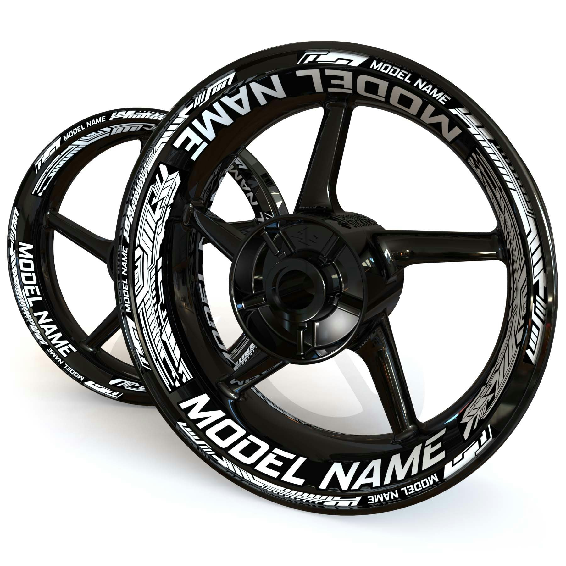 "Modelnaam" Velg Stickers - "Steel Stripes"