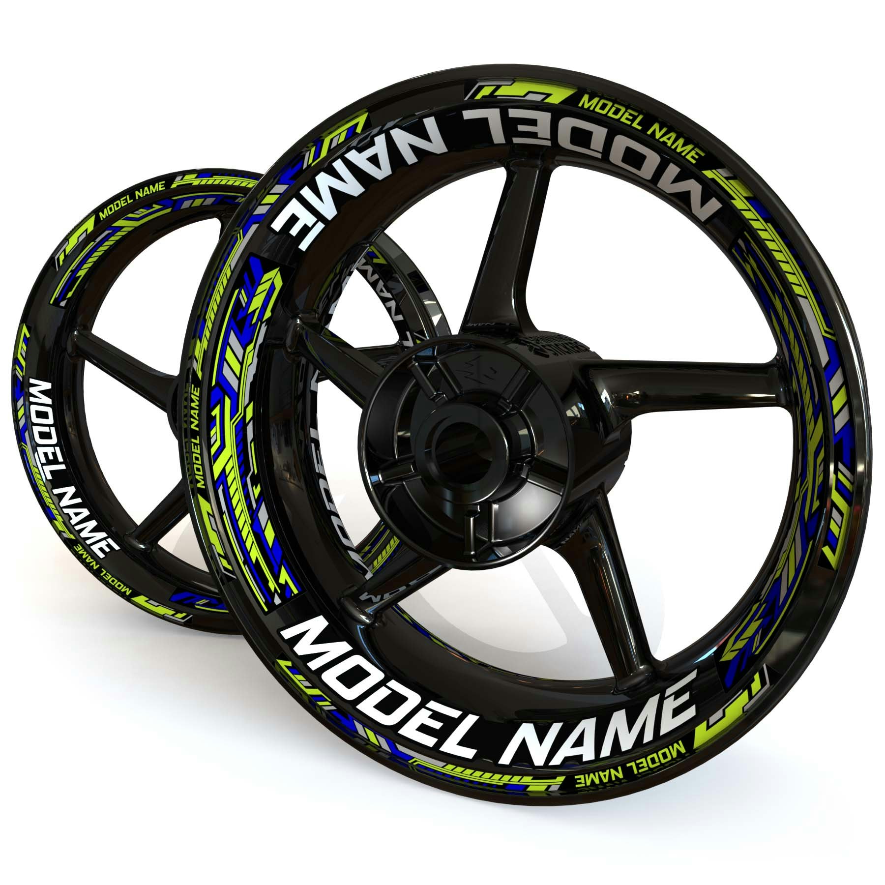 "Modelnaam" Velg Stickers - "Steel Stripes"