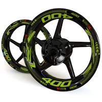 Wheel Stickers - Fits Ninja 400 - "Grid"
