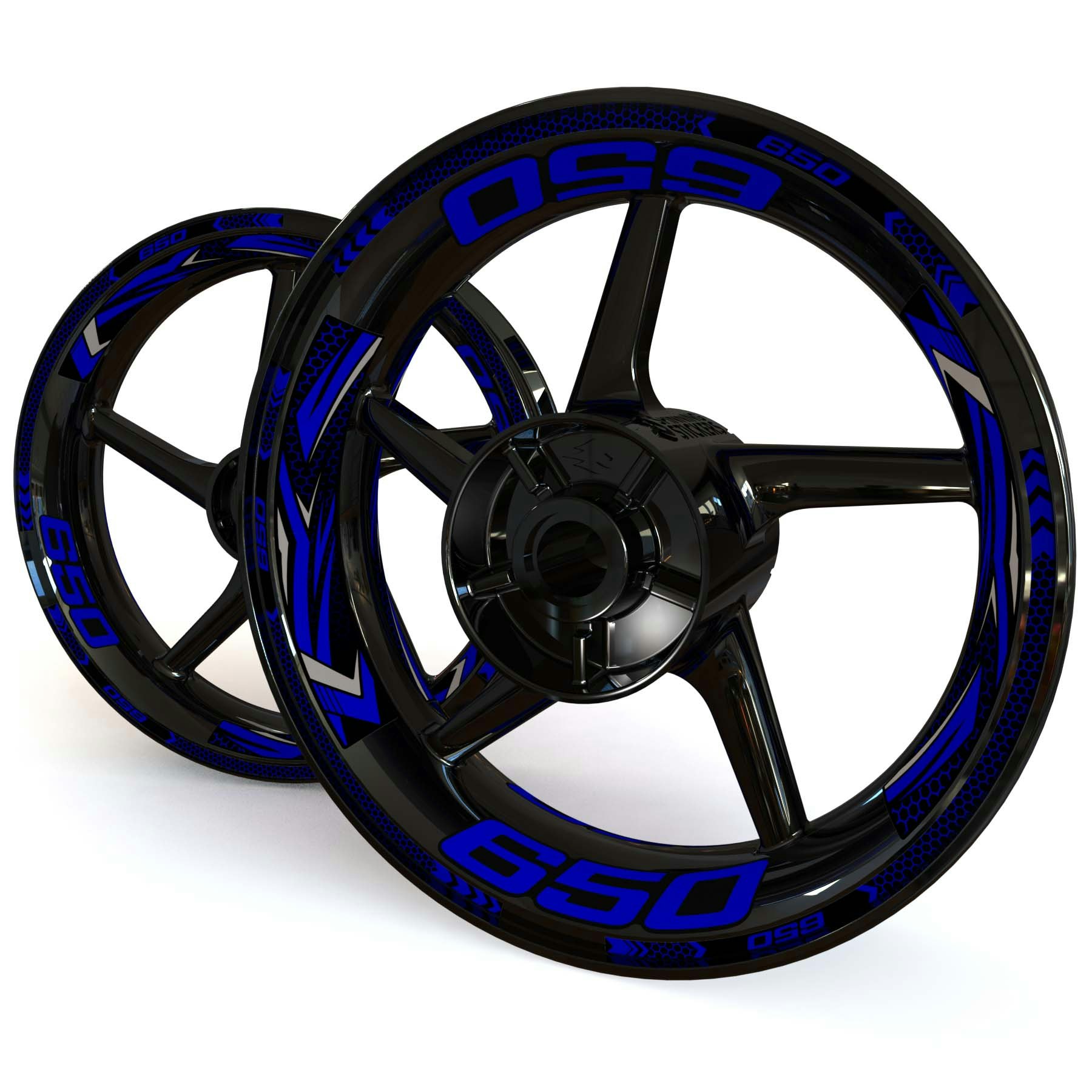 Wheel Stickers - Fits Ninja 650 - "Grid"