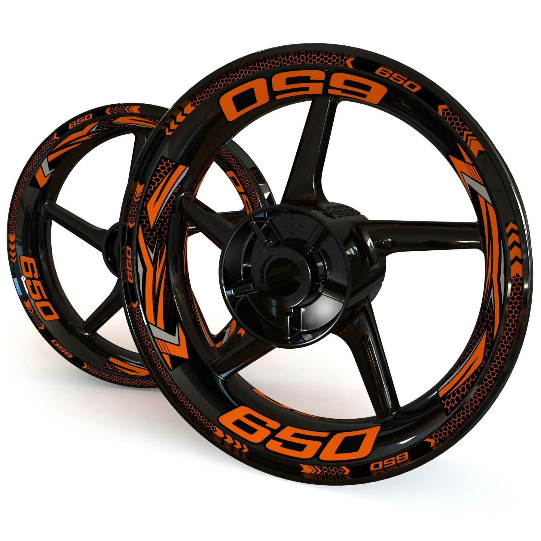 Wheel Stickers - Fits Ninja 650 - "Grid"