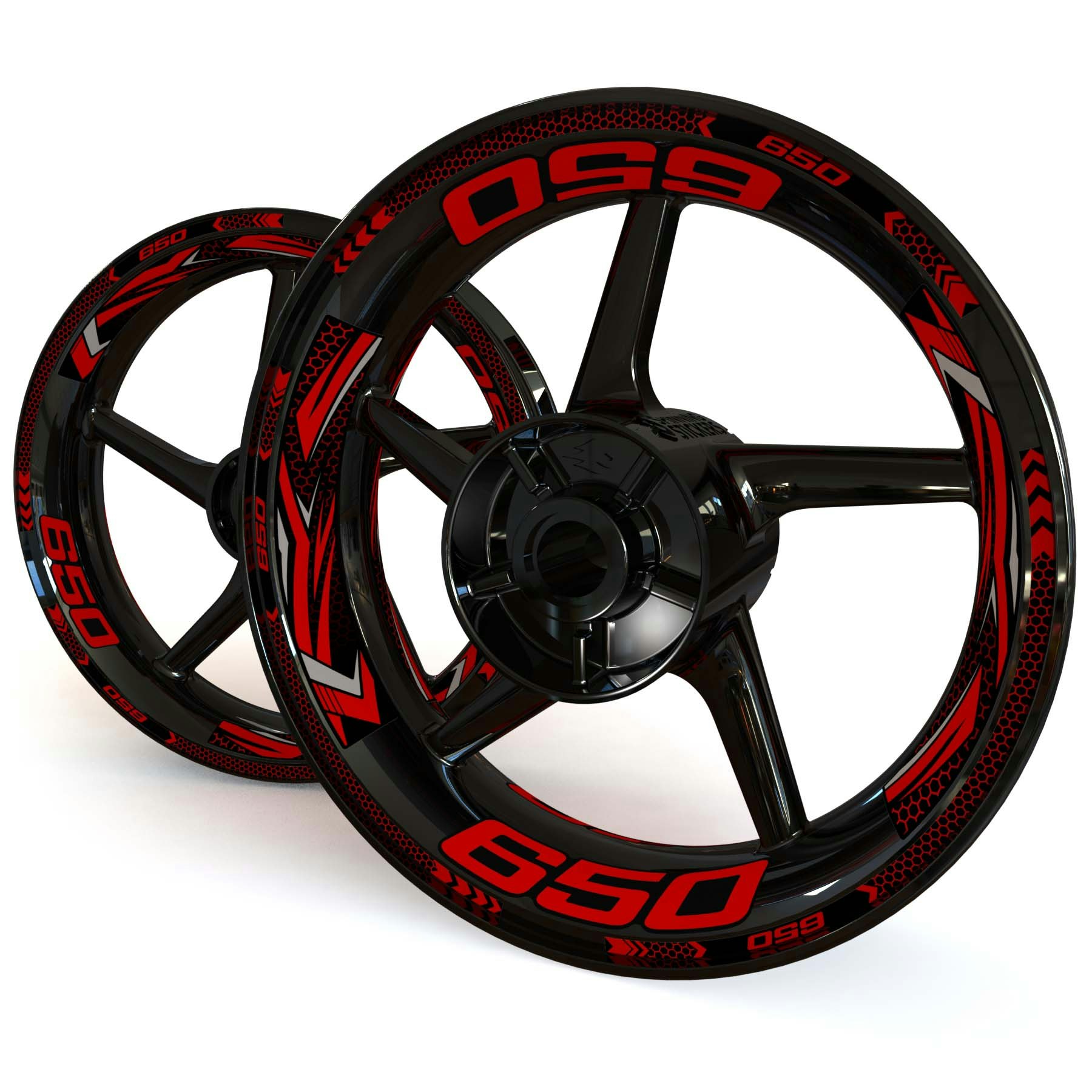Wheel Stickers - Fits Ninja 650 - "Grid"