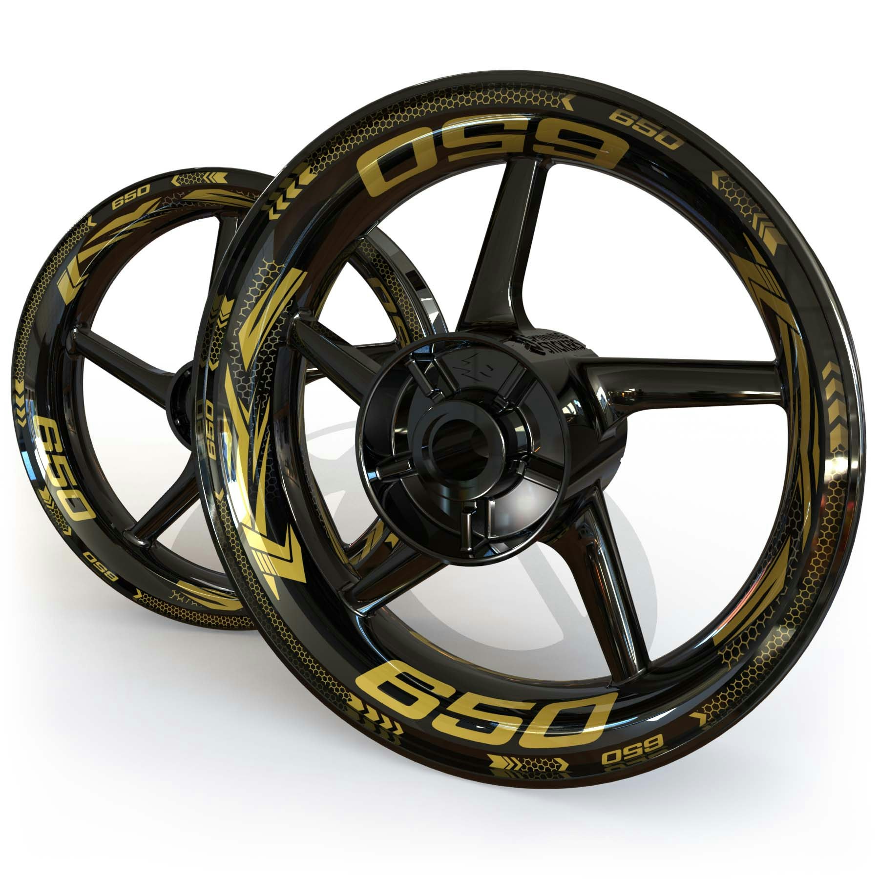 Wheel Stickers - Fits Ninja 650 - "Grid"