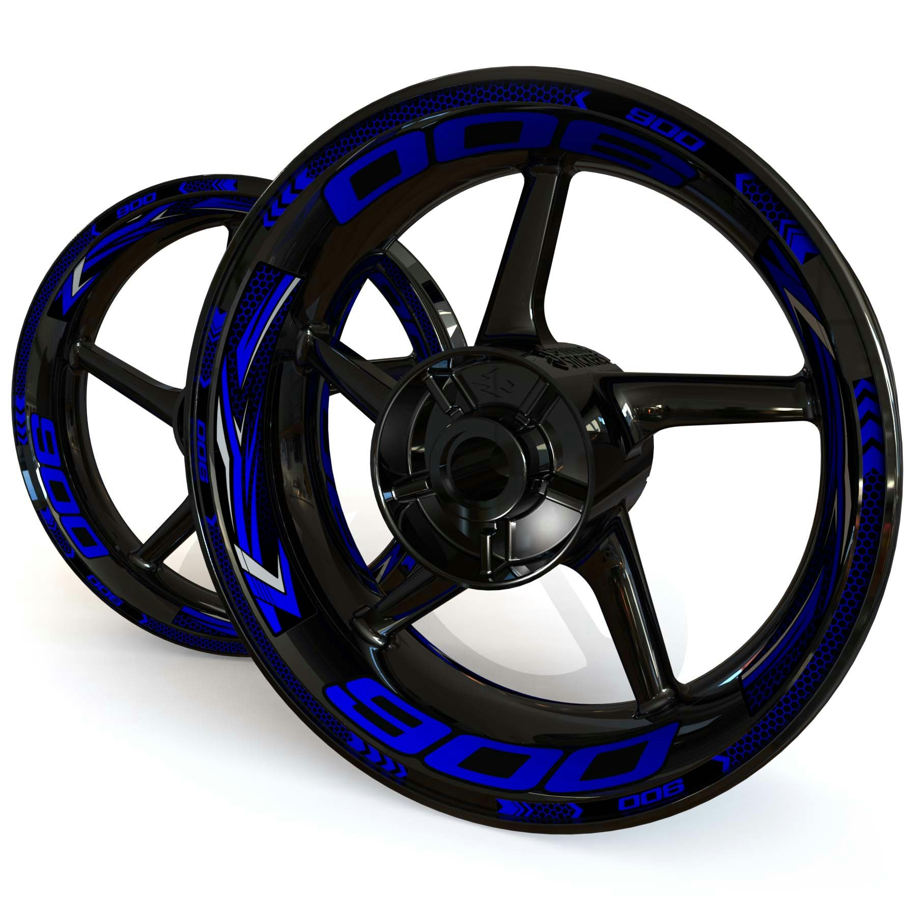 Wheel Stickers - Fits ZX-9R - "Grid"