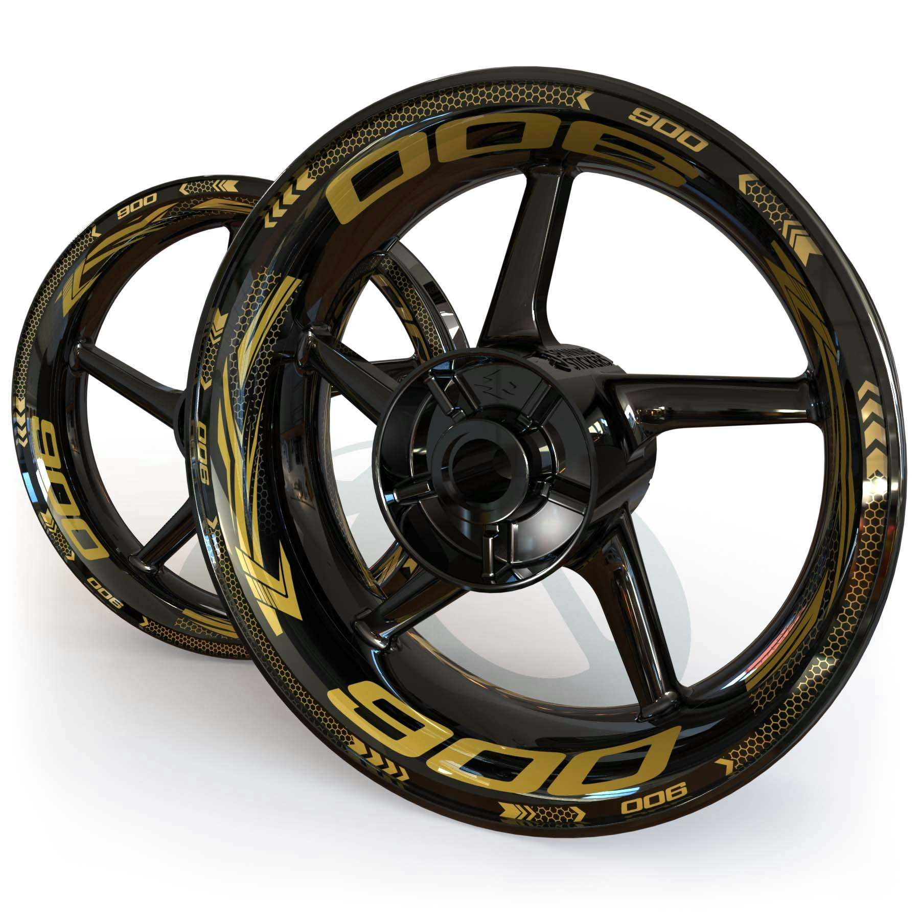 Wheel Stickers - Fits ZX-9R - "Grid"